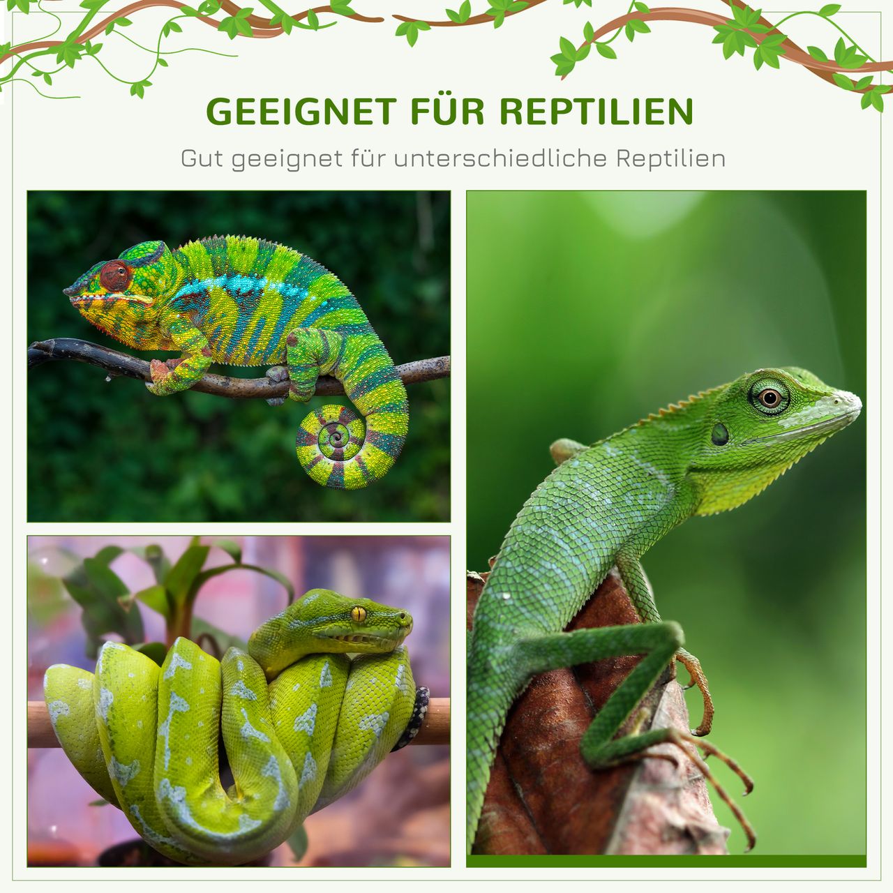 PawHut Terrarium aus Aluminium für Reptilien Amphibien Reptilienzuchtbox Schwarz