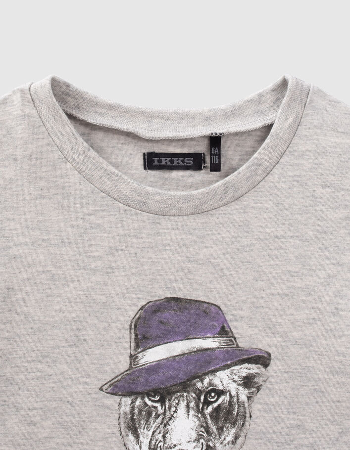 T-shirt gris visuel panthère-gangster garçon
