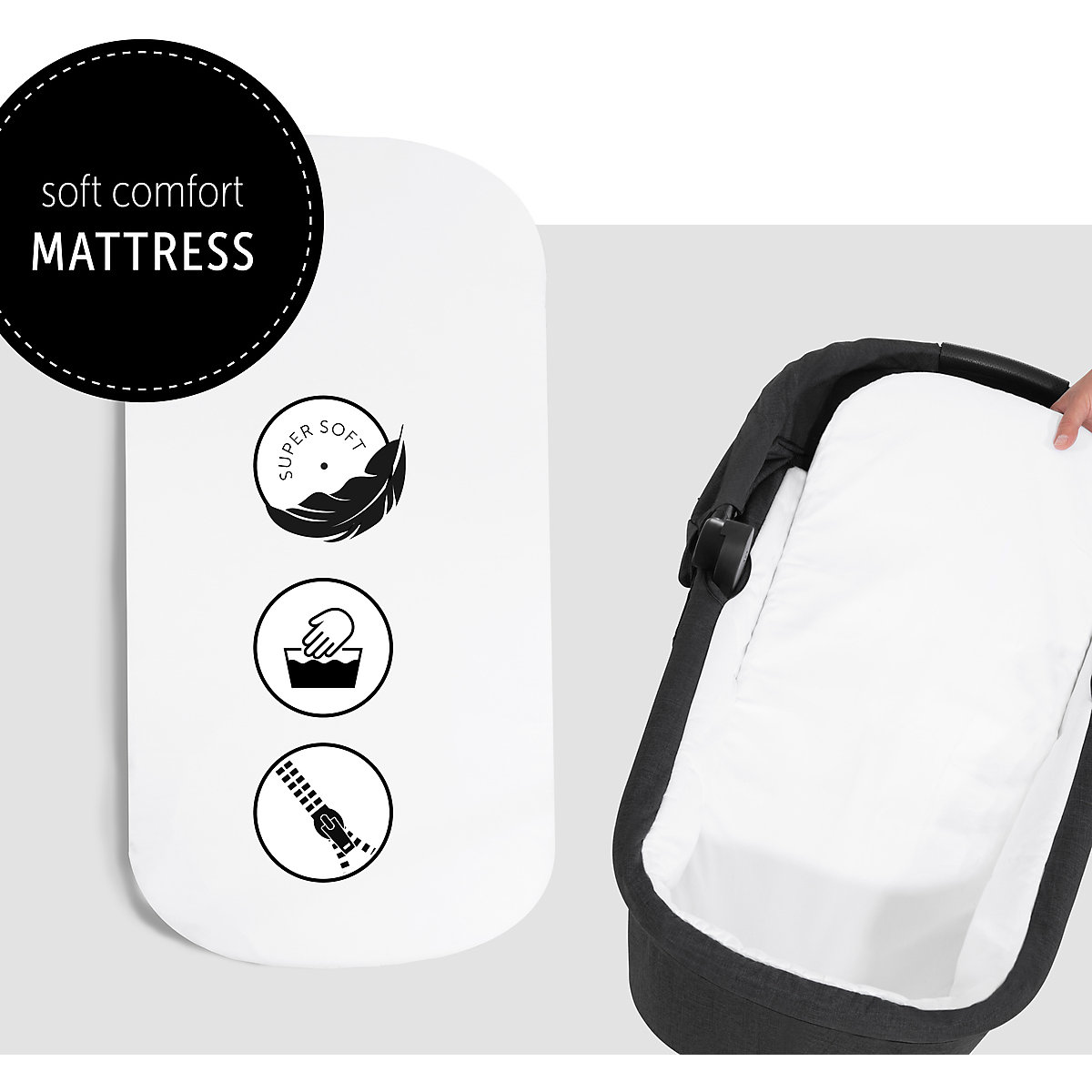 Kinderwagenaufsatz Colibri, Melange Black