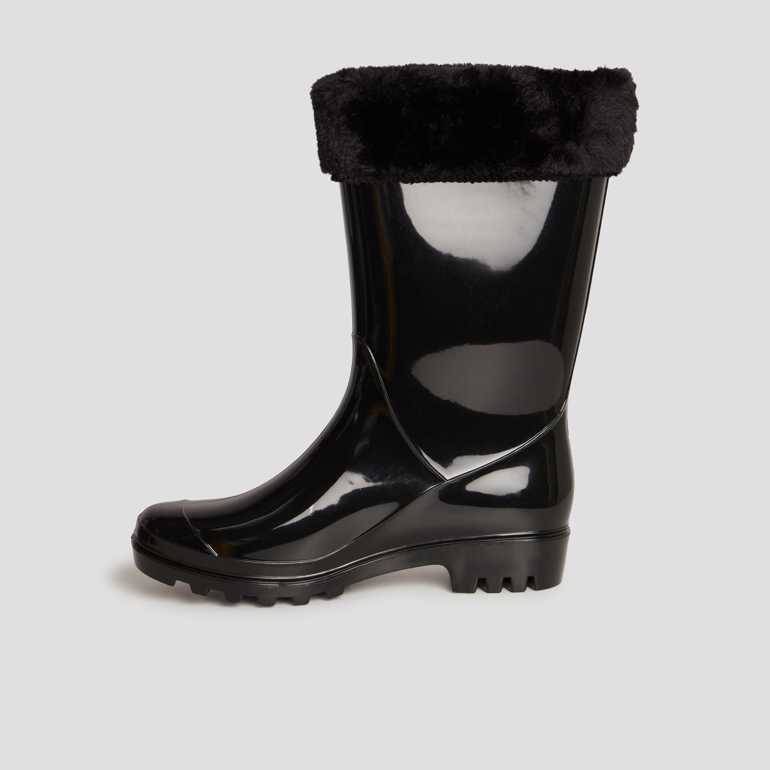 Bottes de pluie fourrées noir femme | La Halle