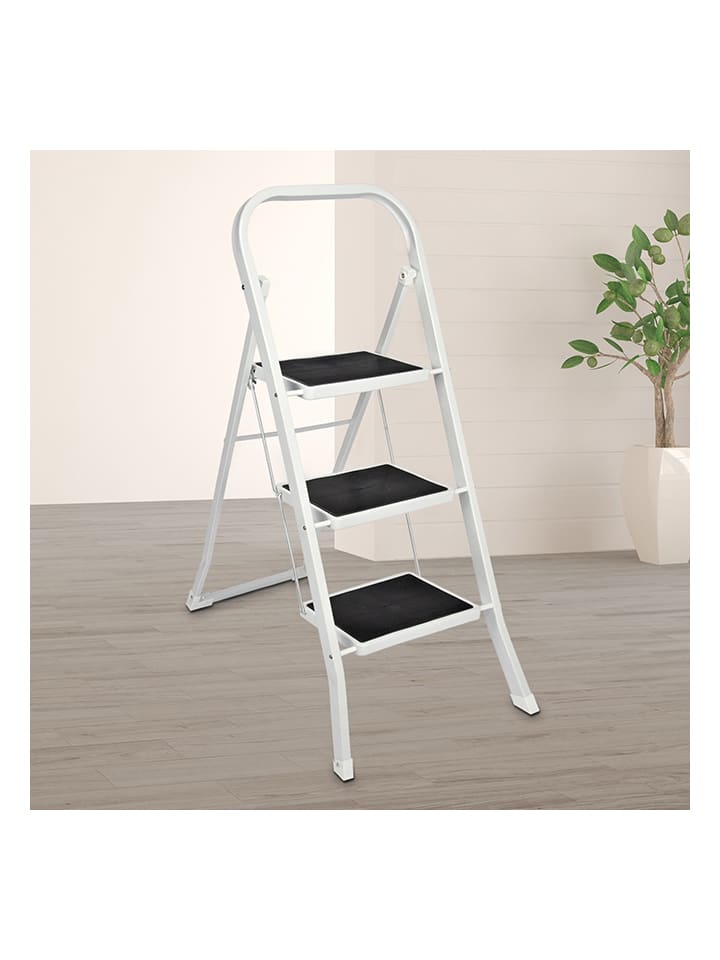 Everysentials Klappleiter in Weiß/ Schwarz - (B)46,5 x (H)105,5 x (T)70,5 cm günstig kaufen onesize