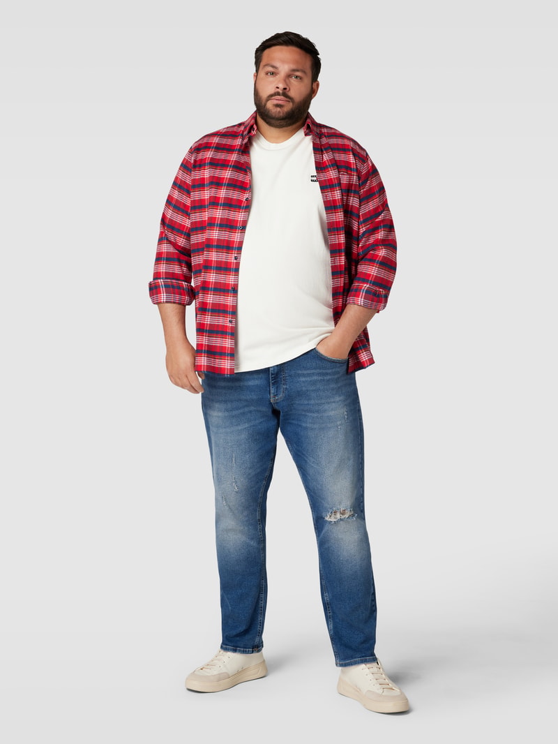 PLUS SIZE T-Shirt mit Label-Print in weiß