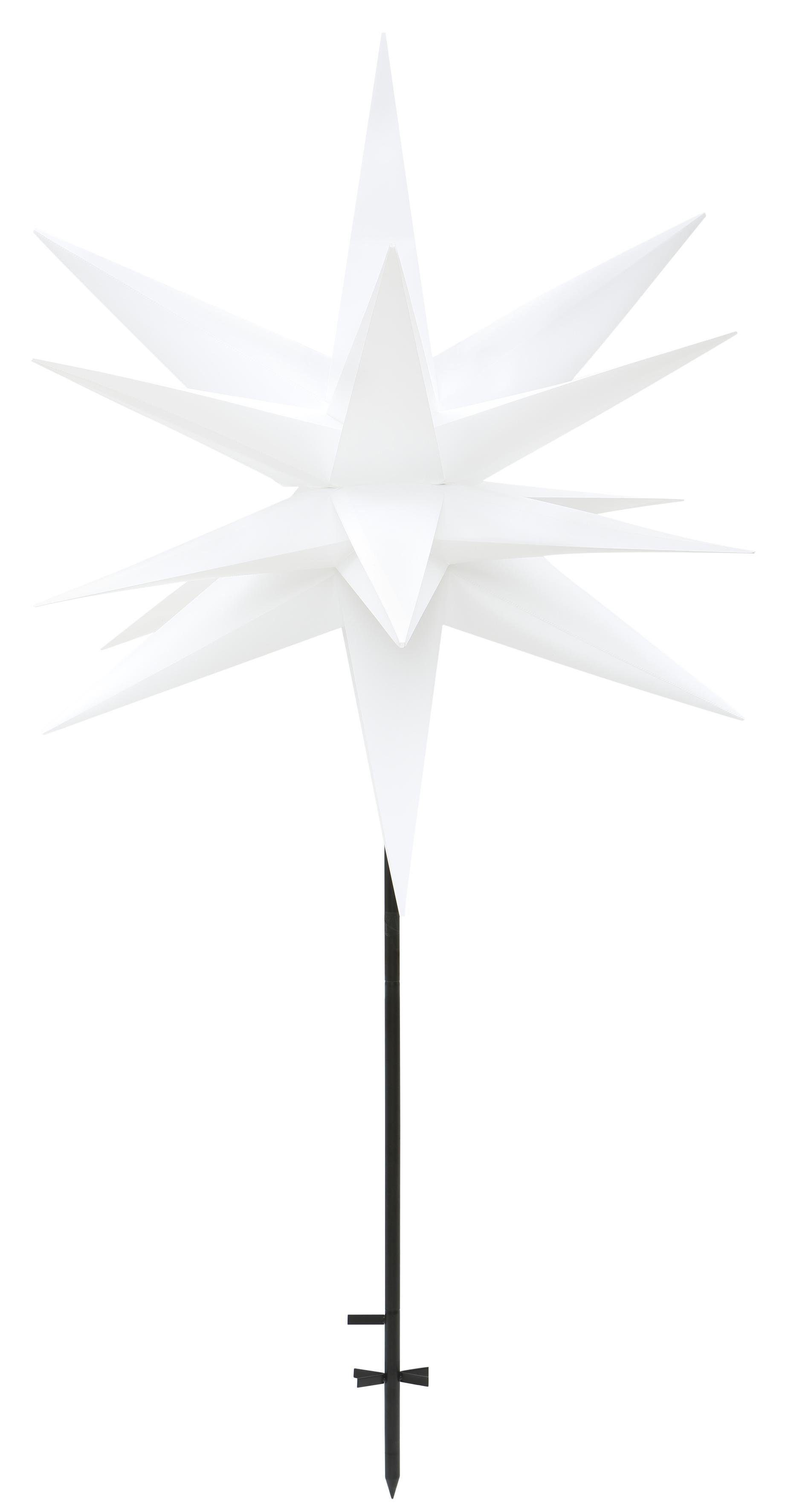 Star-Max LED Stern Weihnachtsstern, 3D-Optik, Weihnachtsdeko aussen, Timerfunktion, LED fest integriert, Warmweiß, mit Erdspieß