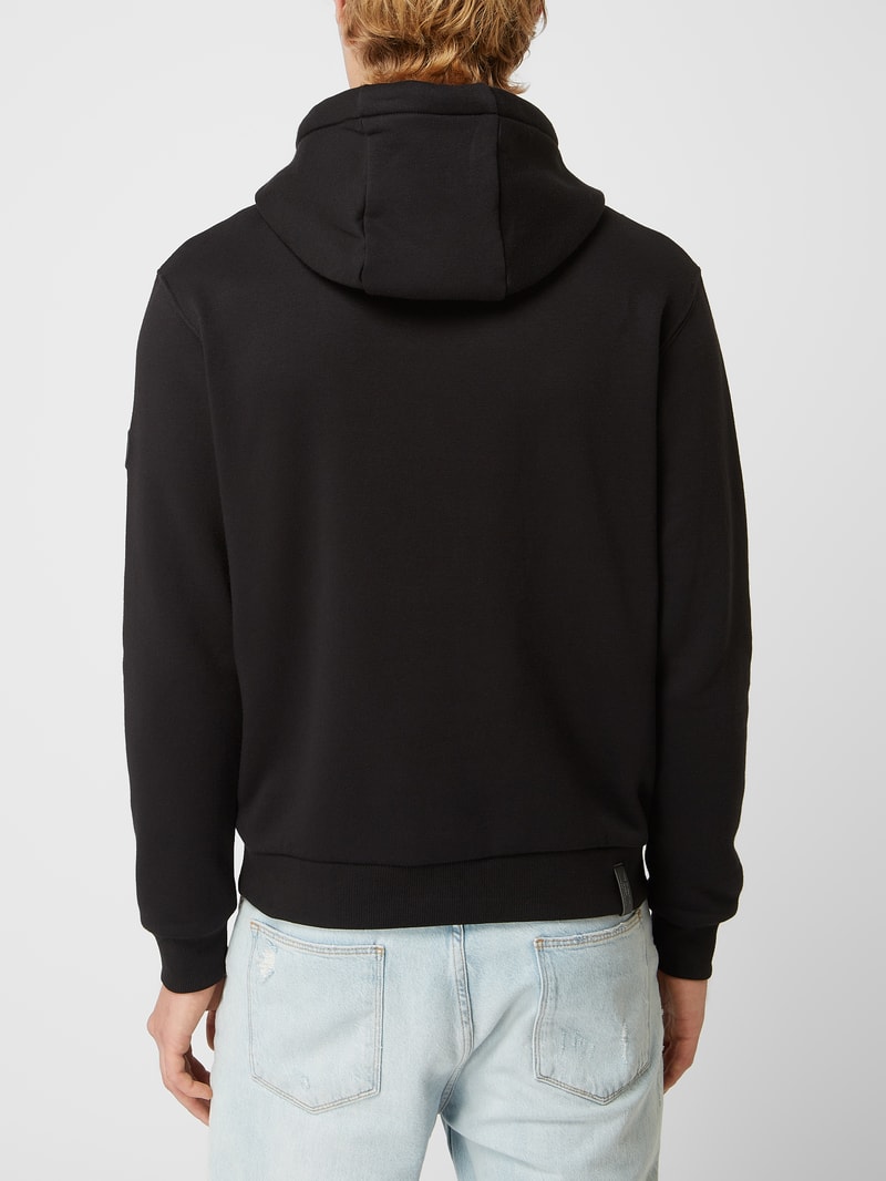 Hoodie mit Logo-Details Modell 'Kresy' in schwarz