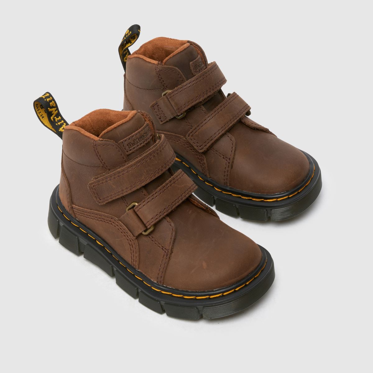 Dr Martens mörkbruna Raffe Eo Pojkar Junior Stövlar
