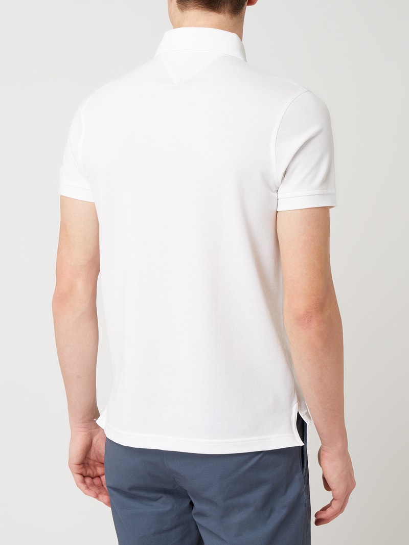 Slim Fit Poloshirt mit Stretch-Anteil in weiß