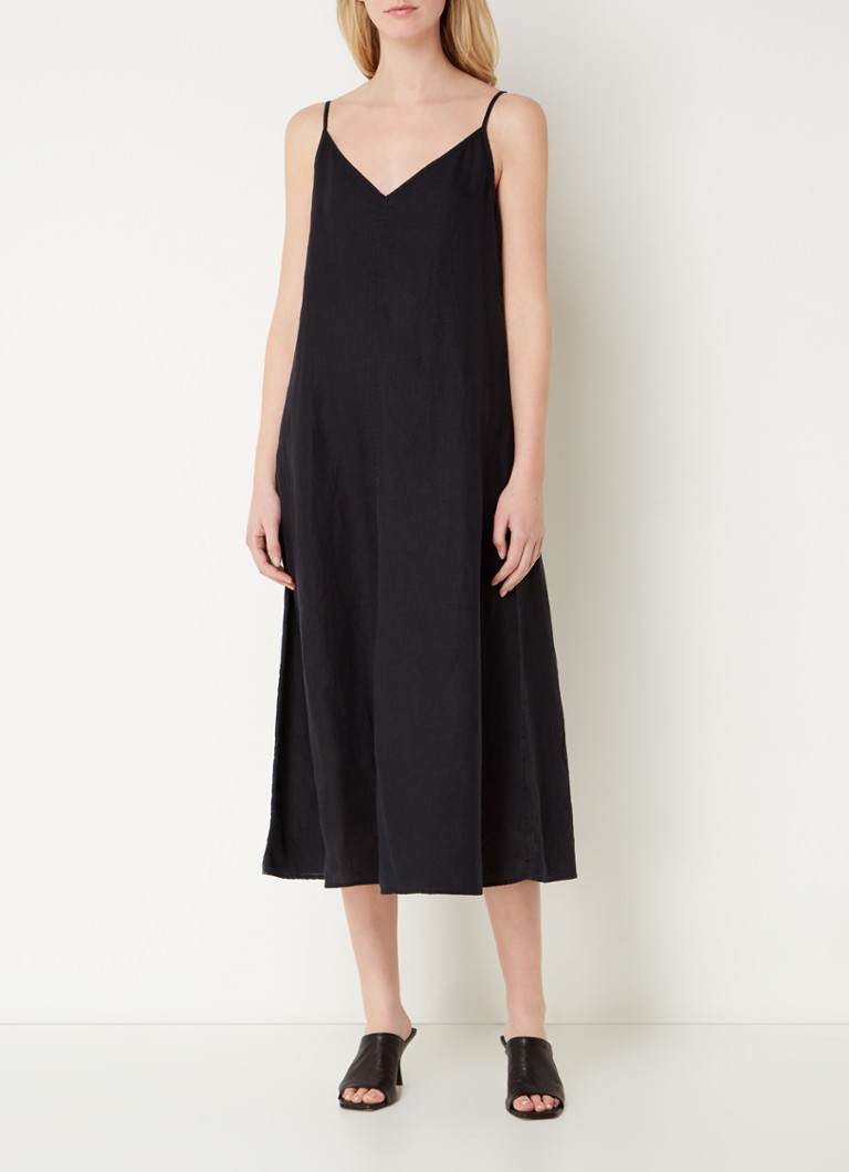 Vestido midi de lino de Marc O'Polo con espalda descubierta