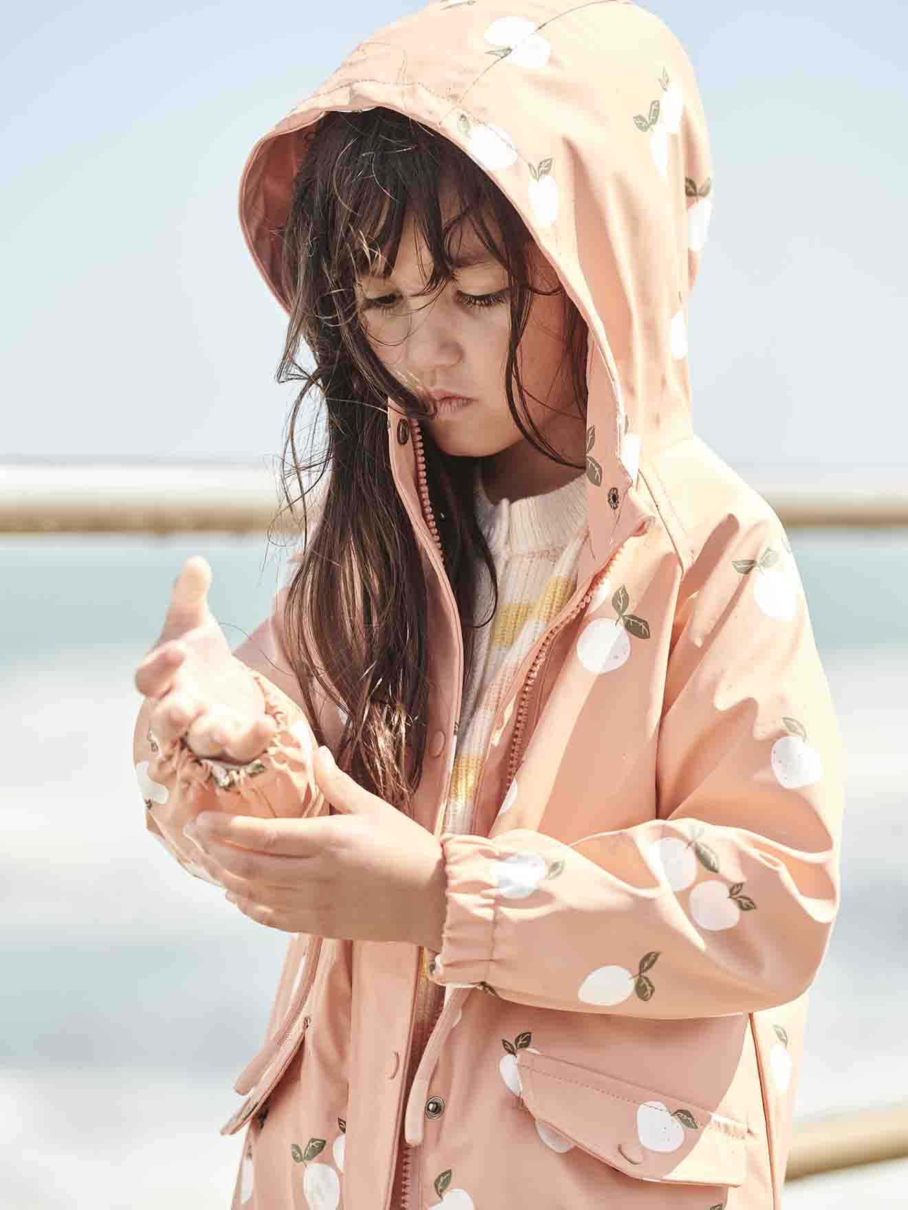 Vertbaudet Mädchen Regenjacke mit Zauber-Trick - aqua gänseblümchen