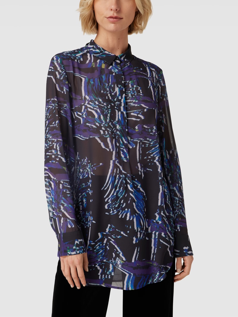 Longbluse mit Allover-Print in lila