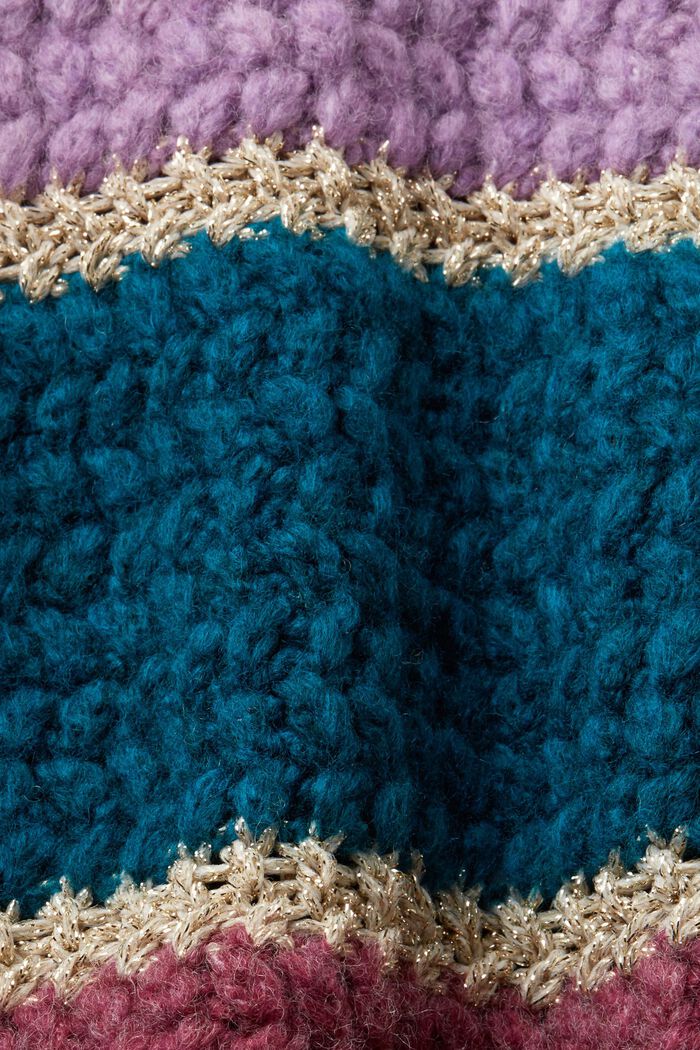 Grobstrickpullover aus Wollmix mit Glitzereffekt