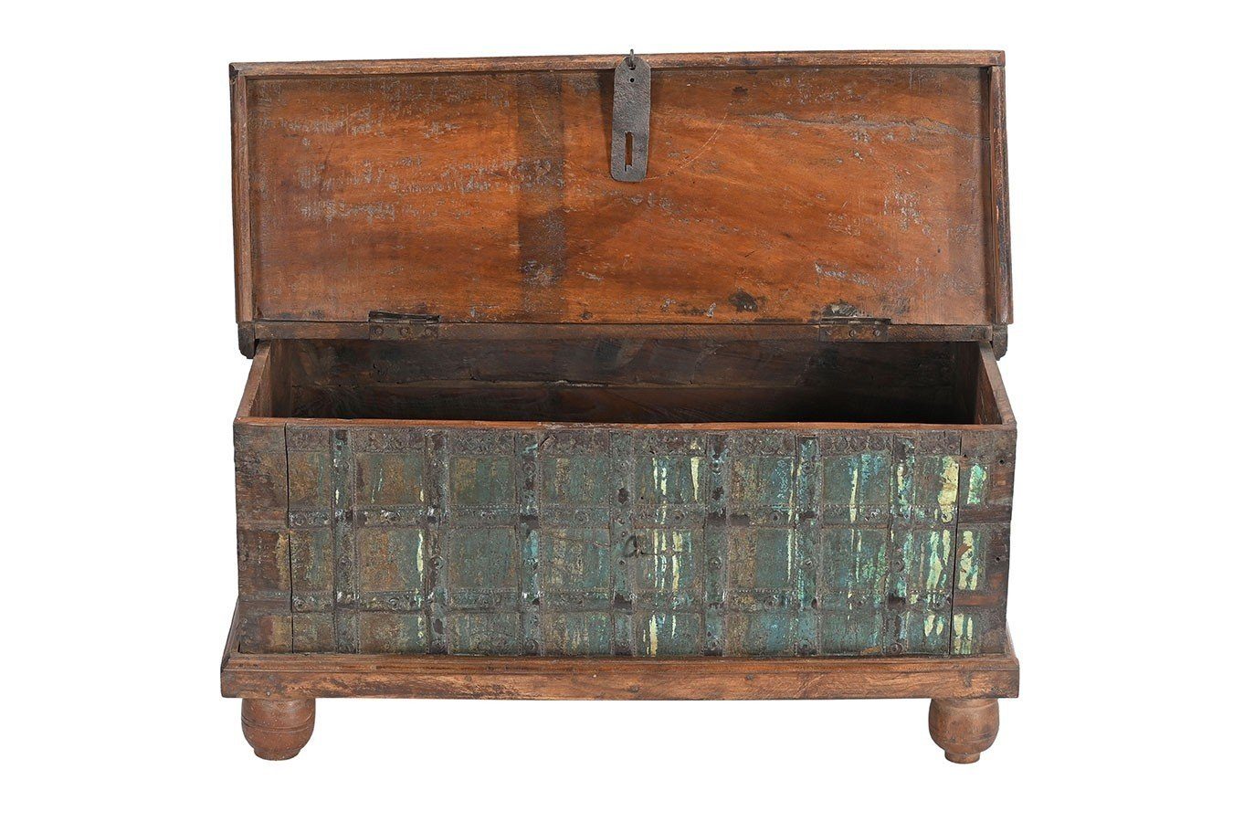 daslagerhaus living Bauernschrank Holztruhe Vintage blau