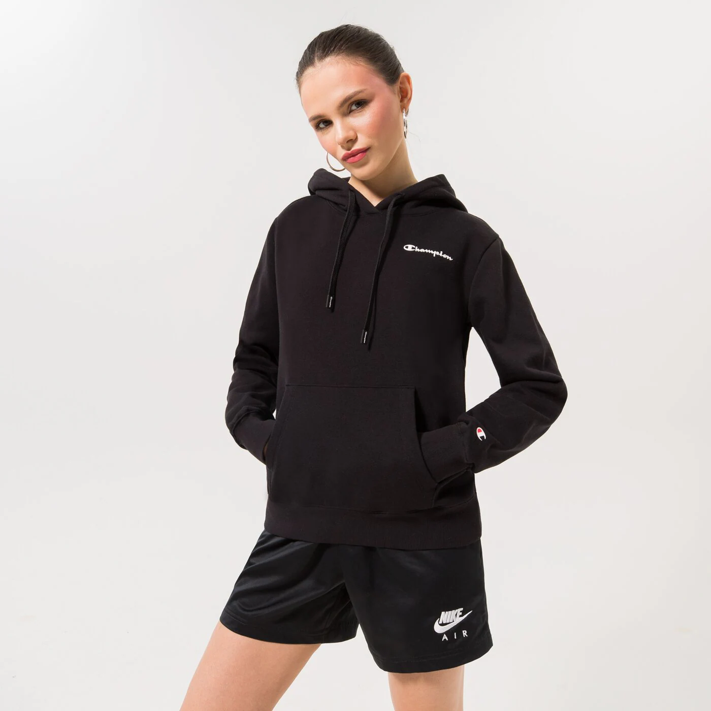 CHAMPION HOODIE HOODED SWEATSHIRT Schwarz