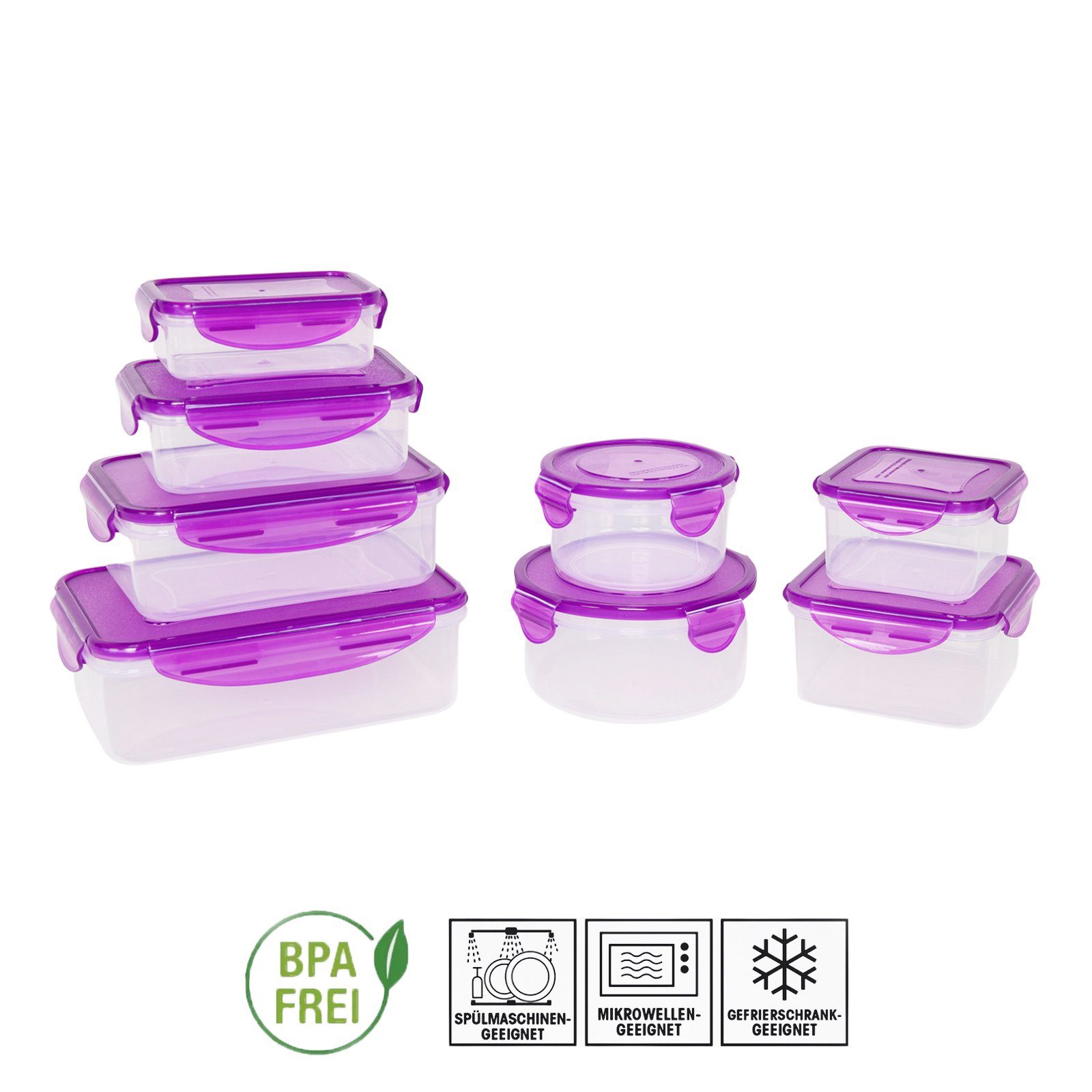 Plentyfy Frischhaltedose Frischesystem 16, Kunststoff, (Set, 16-tlg), Frischhaltedose mit Deckel - Vorratsdosen Set