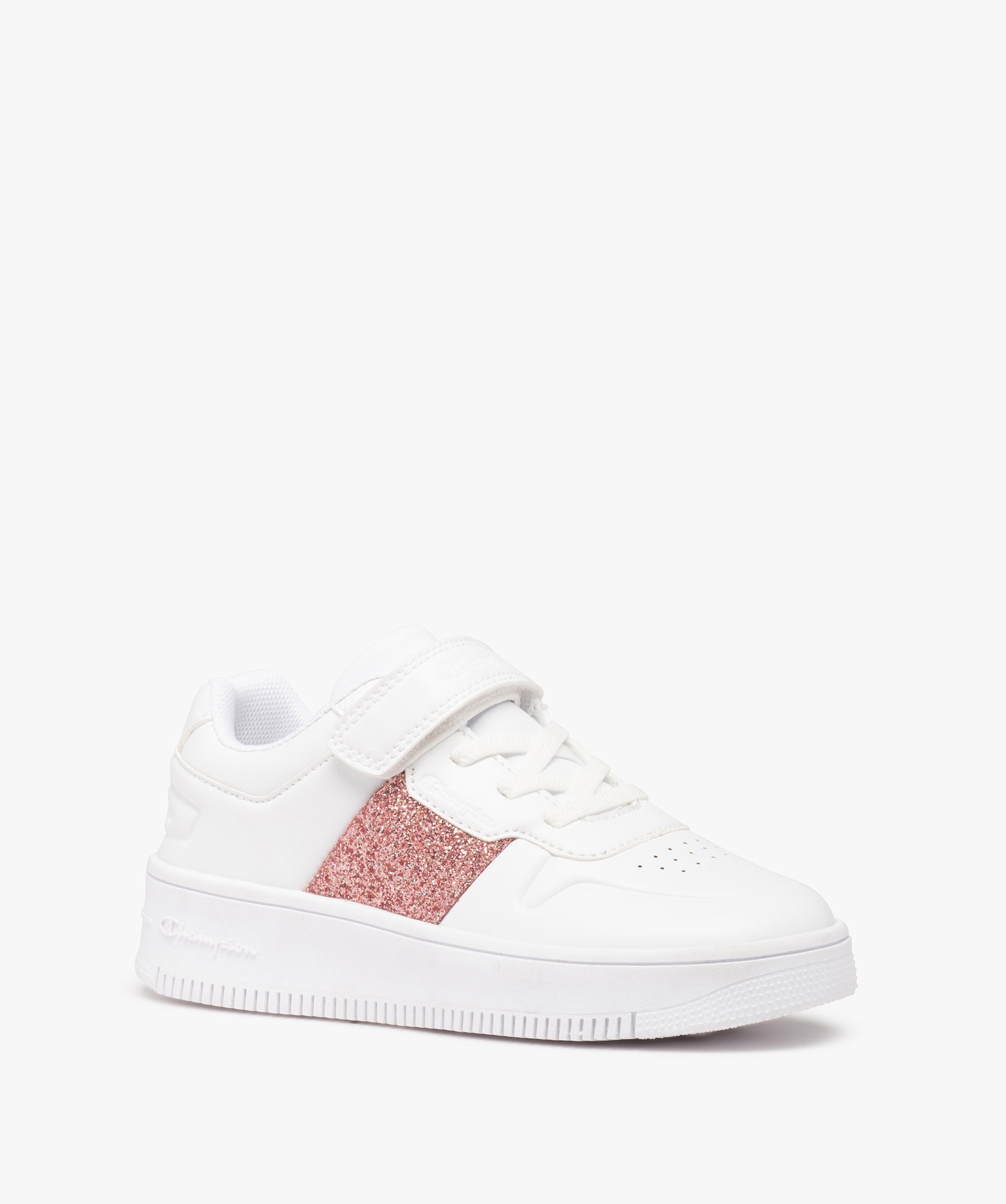 Baskets fille unies à bande pailletée – Champion Rebound blanc | GEMO