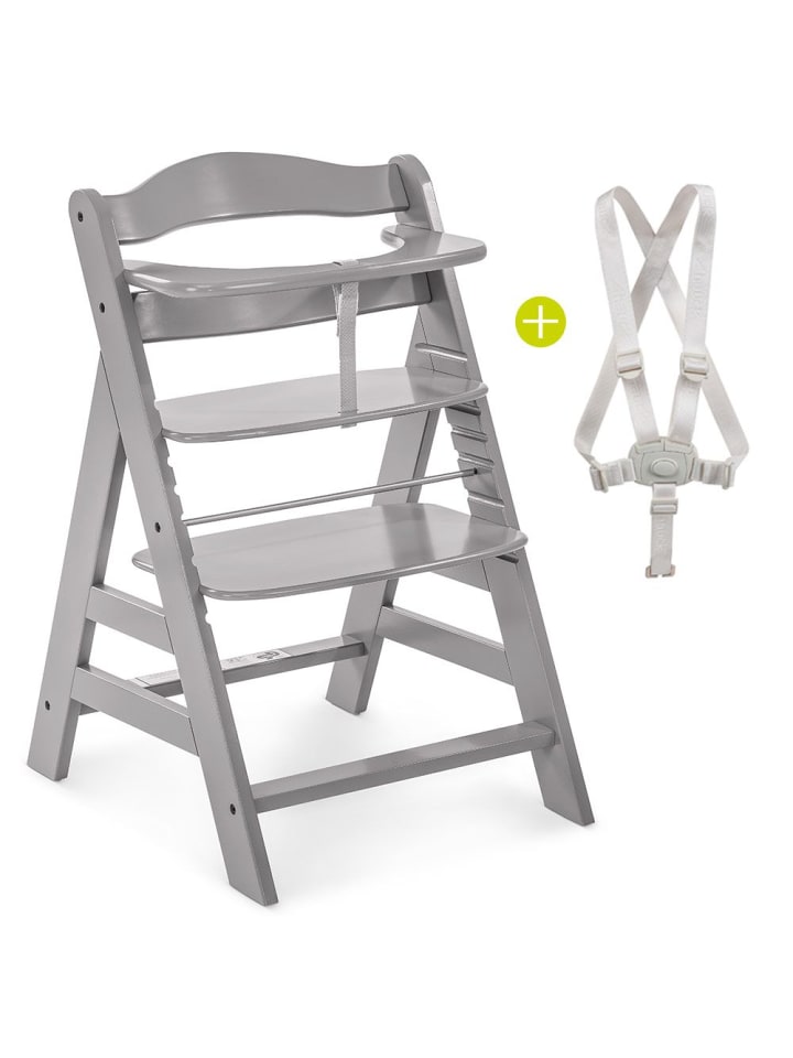 Hauck Alpha Plus Grey Newborn Set - 4-tlg. Hochstuhl in grau günstig kaufen onesize