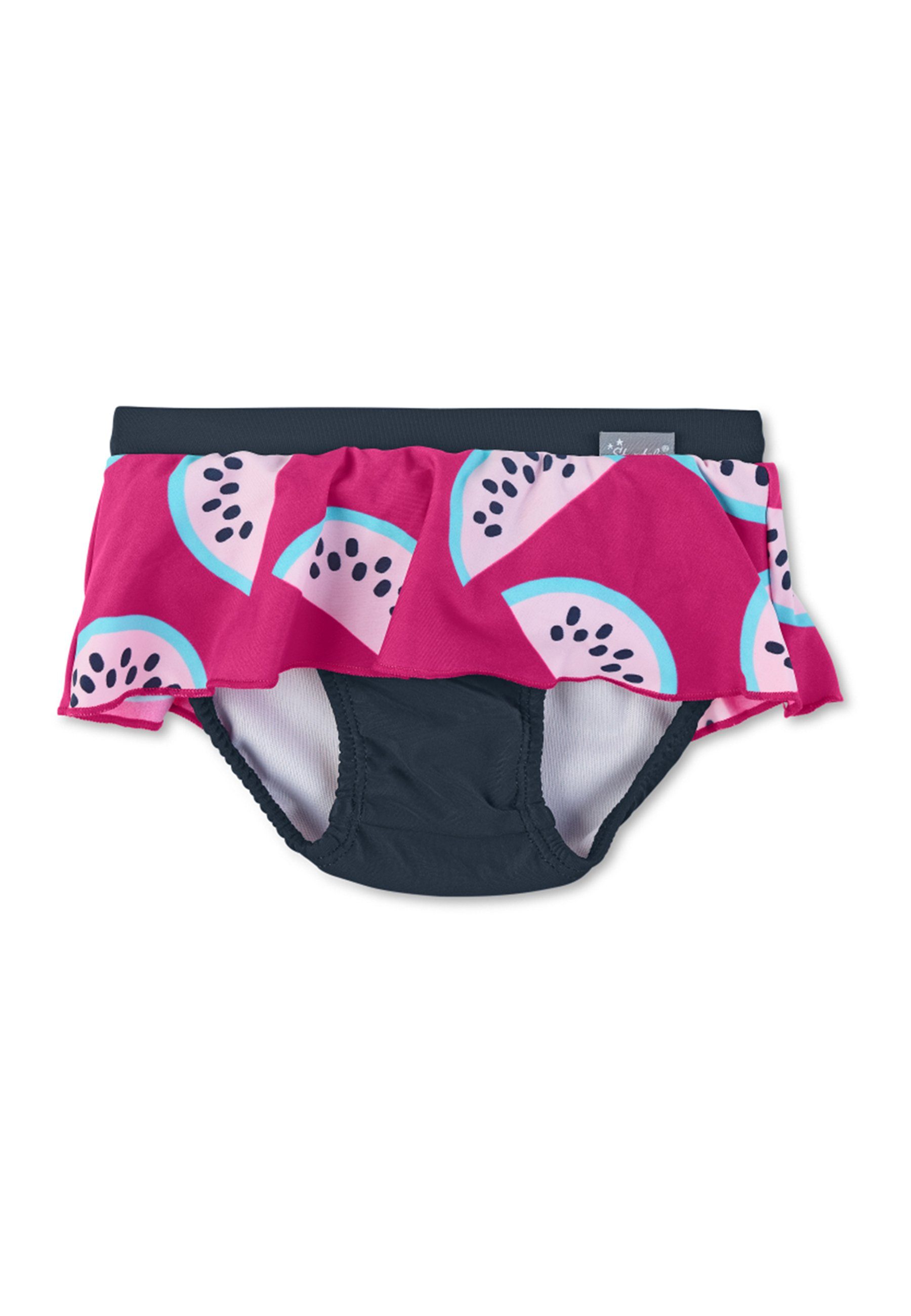 Sterntaler® Badeanzug Schwimmrock Melonen Baderock - Badeshorts in Magenta mit Melonendruck - Badehose Baby Mädchen mit Windeleinsatz bis Größe 86/92 und UV Schutz 50+