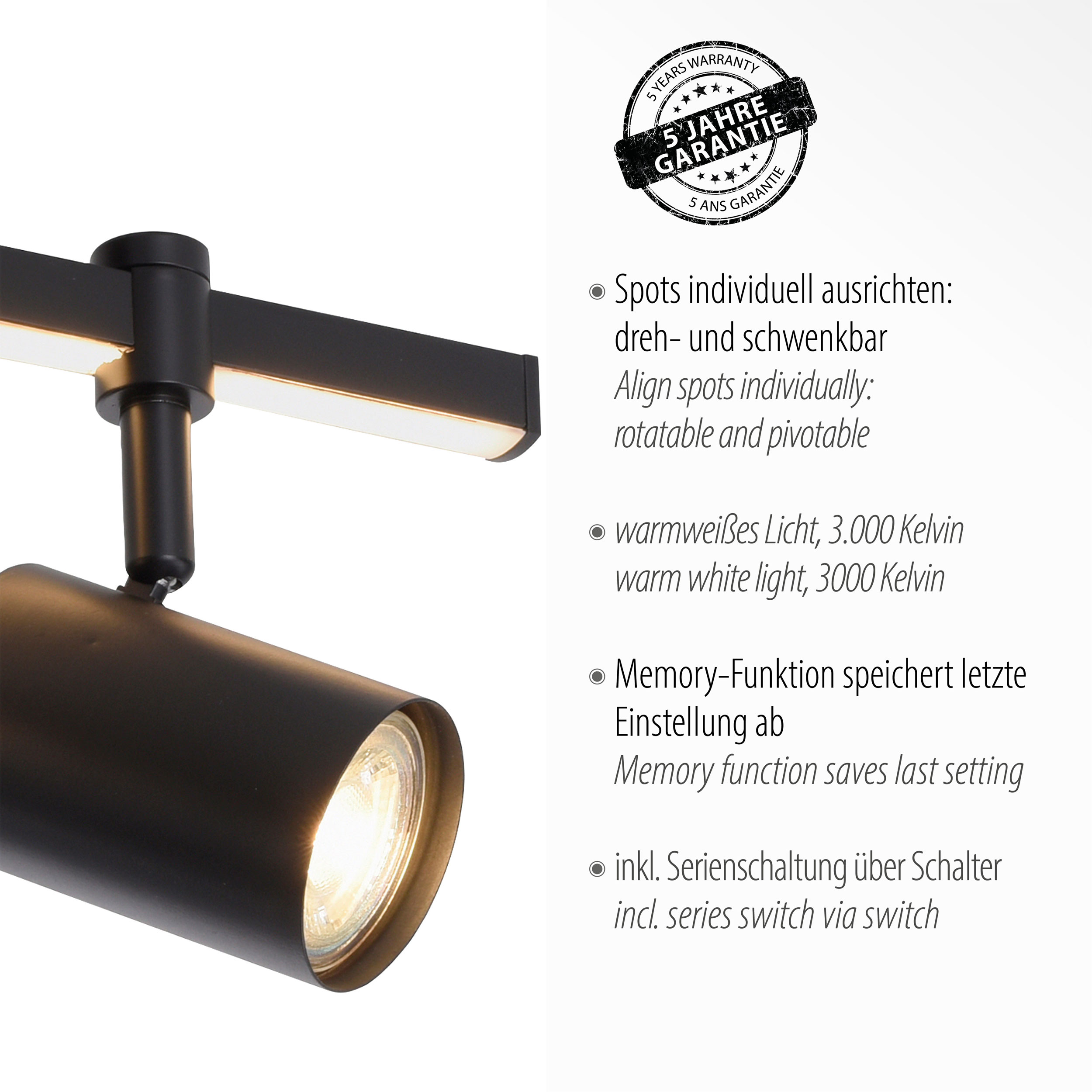 Paul NeuhausLED-Deckenleuchte 2flg