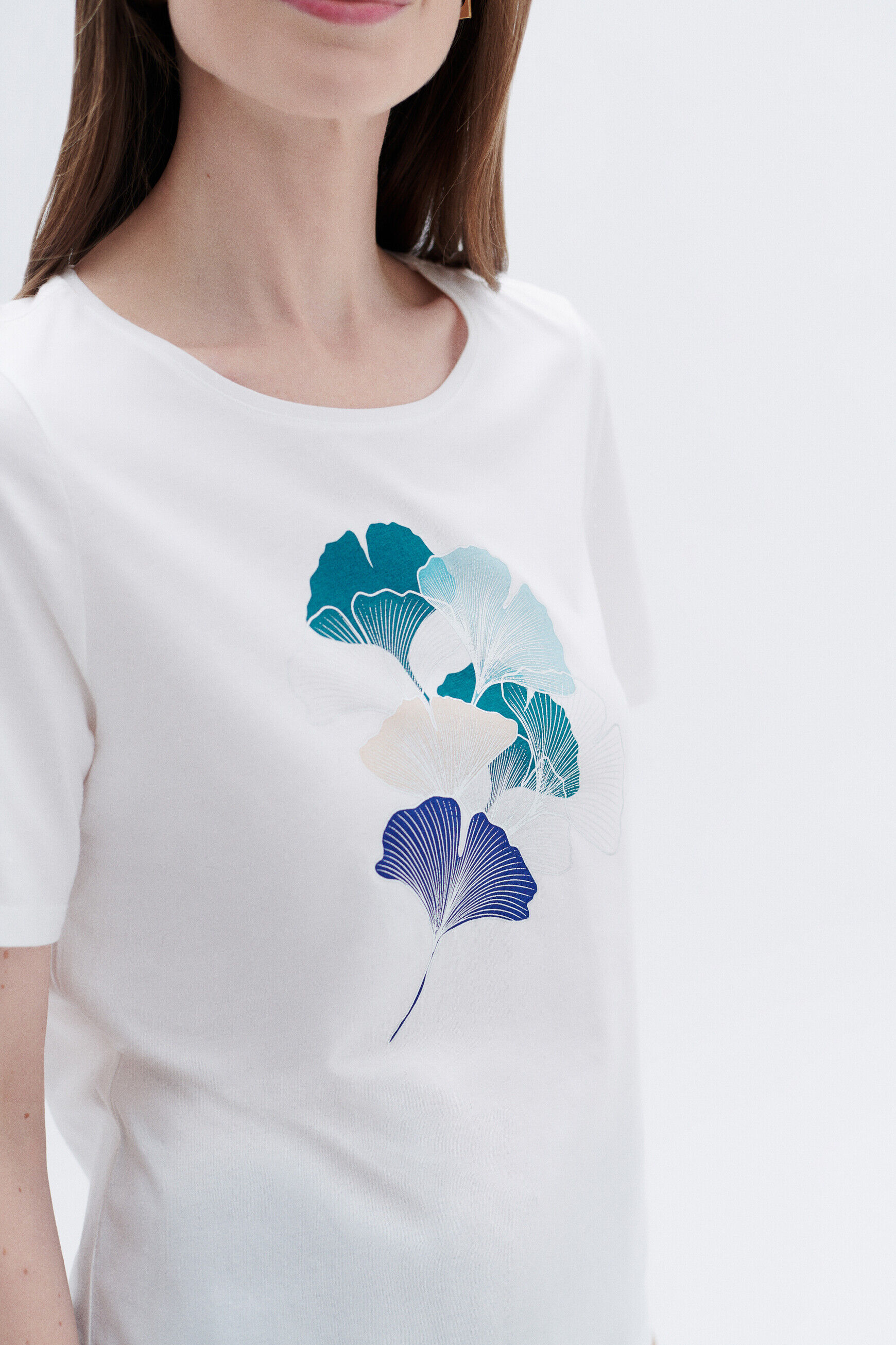 T-shirt Aja à visuel bleu turquoise femme
