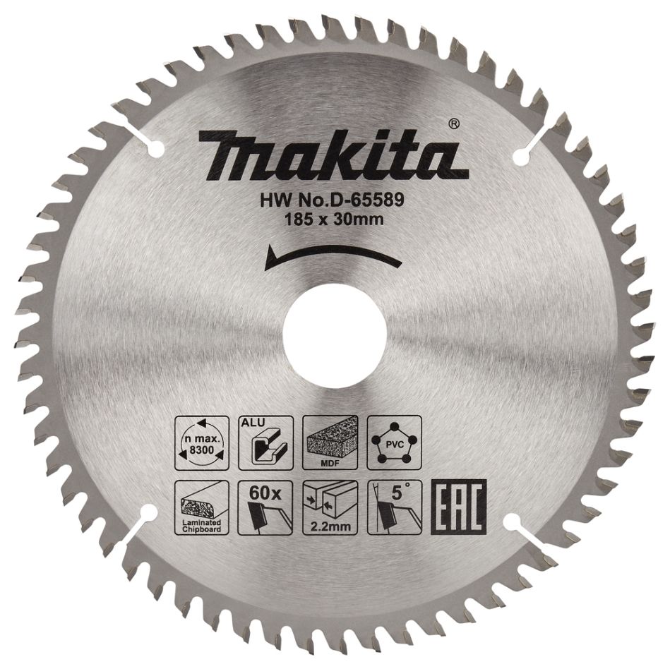 Makita D-65589 Tartozékok Körfűrészlap TCG 185 x 30 x 2,2 mm T60