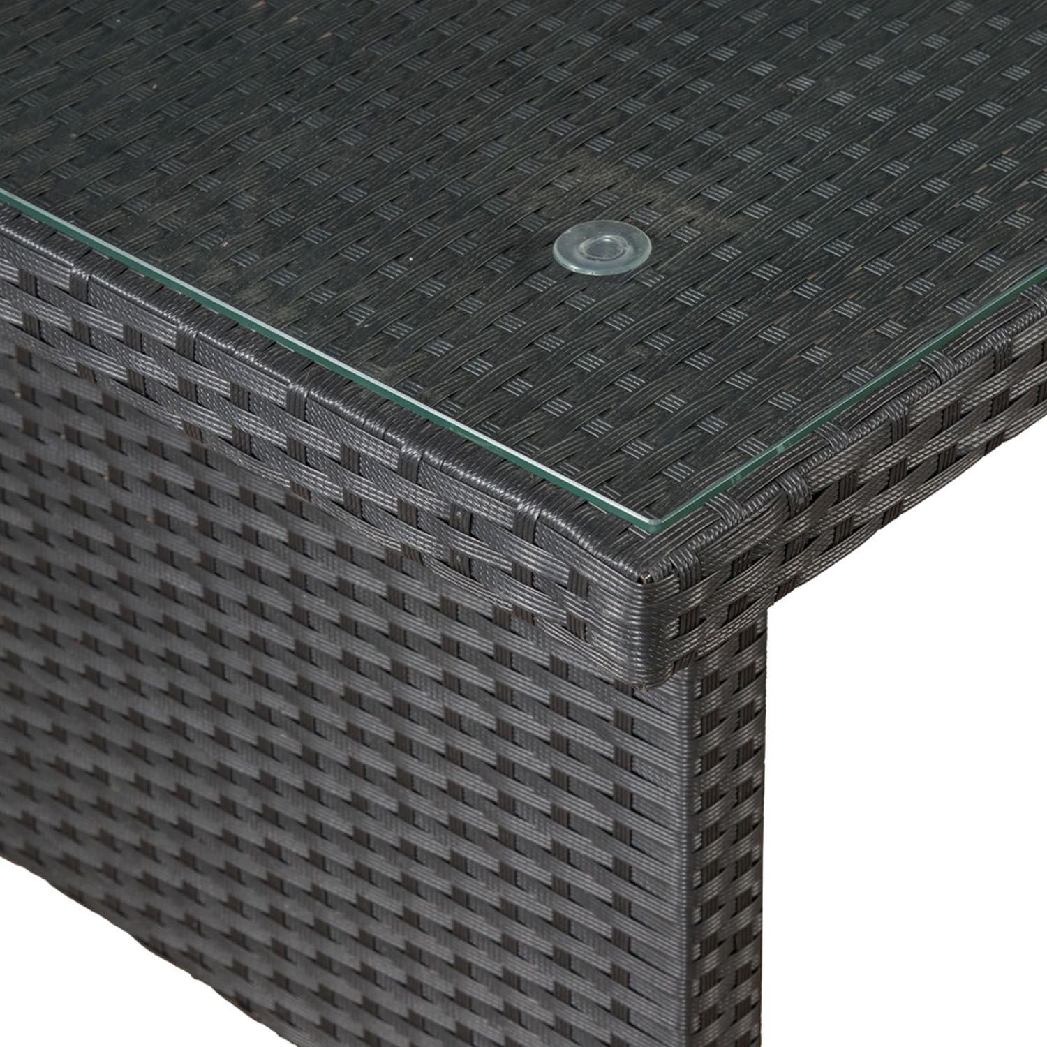 Juskys Gartenlounge-Set Santa Catalina, (Set, Sitzgruppe), 2 zusätzliche Hocker, Tisch mit Glasplatte, Waschbare Bezüge