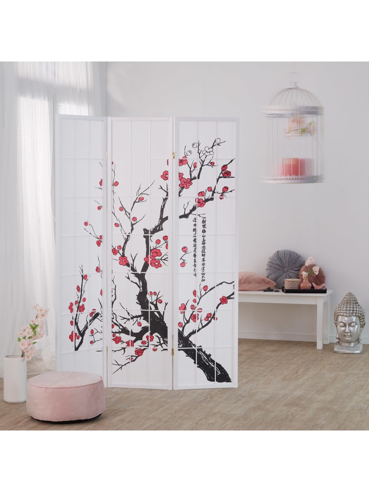 Homestyle4u 3-tlg. Paravent in Weiß 132x175 günstig kaufen onesize