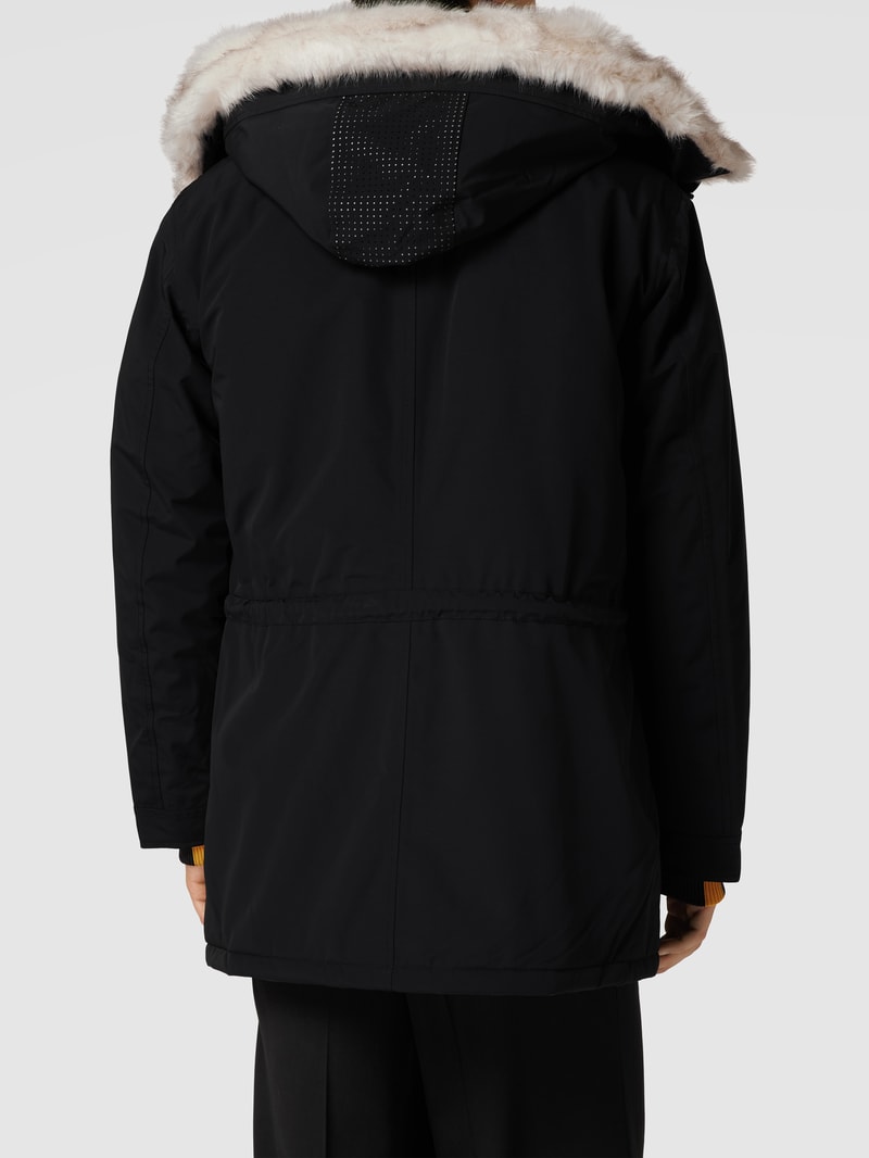 Funktionsjacke mit Kunstfellbesatz Modell 'BLACK X MEN' in schwarz