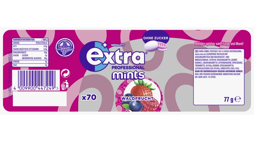 Wrigley's Extra® Professional Mints Waldfrucht 77 g