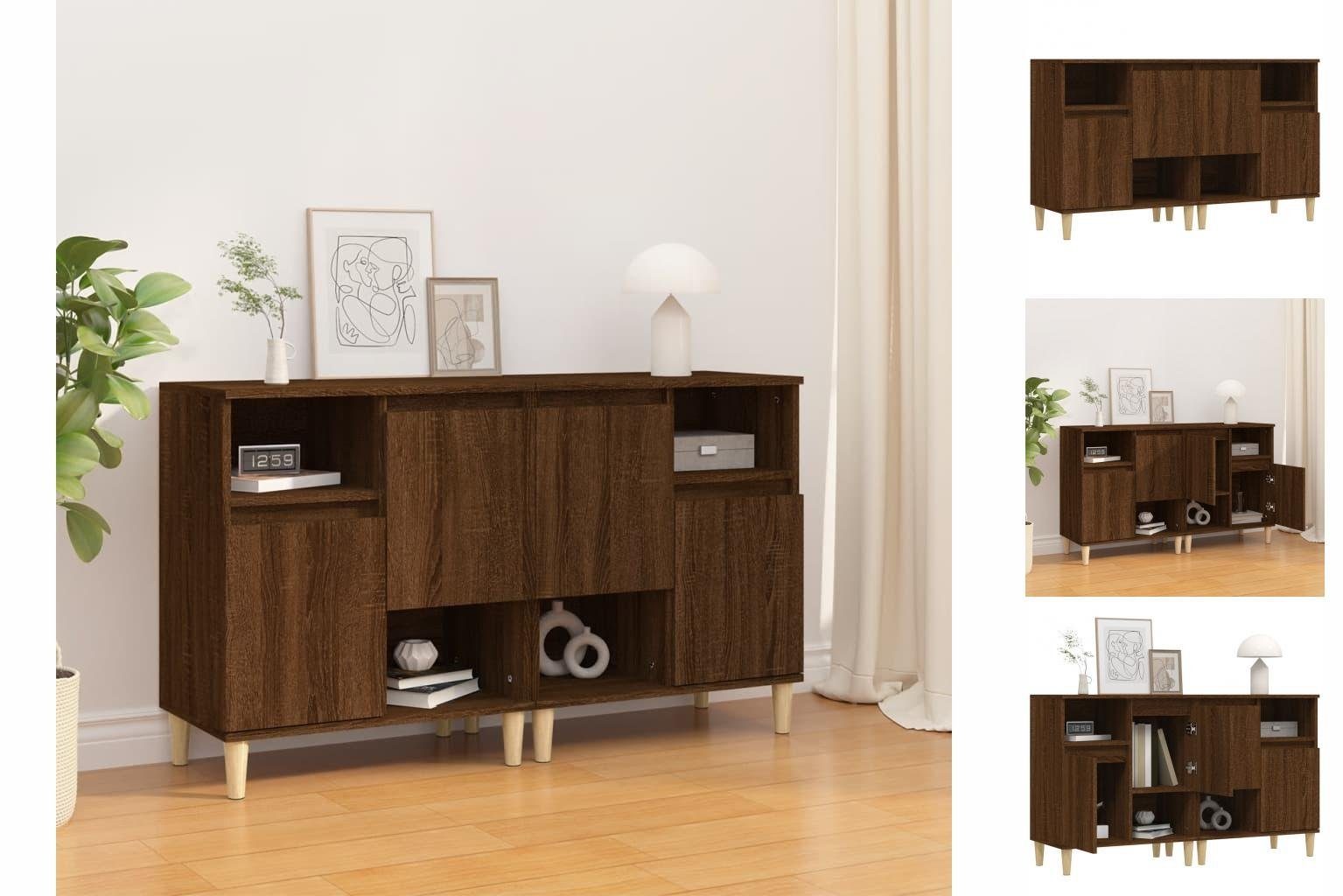 vidaXL Anrichte Sideboards 2 Stk Braun Eichen-Optik 60x35x70 cm Holzwerkstoff