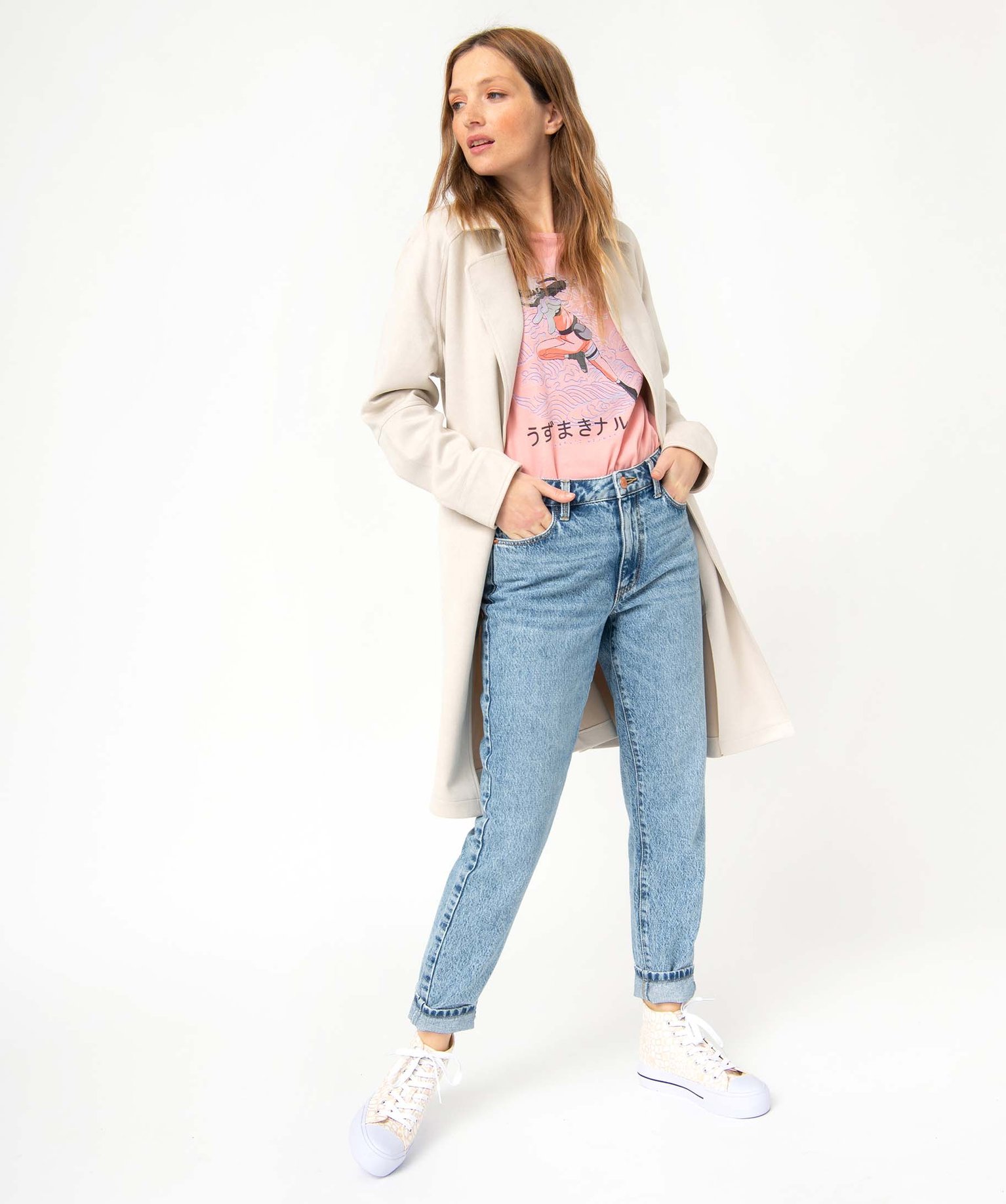 Tee-shirt femme avec motif manga - Naruto rose | GEMO