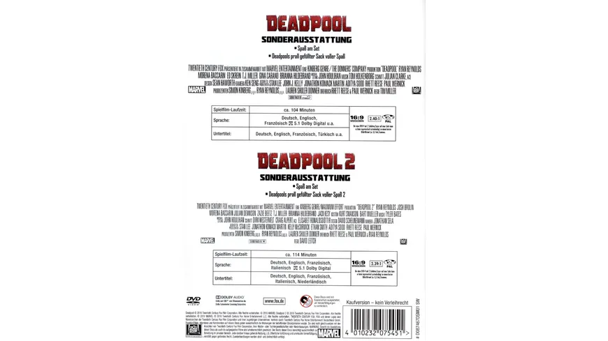 Deadpool 1+2  [2 DVDs]