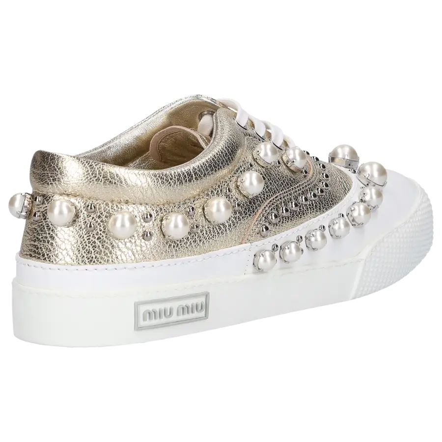 Miu Miu - Sneaker low Kalbsleder - gold