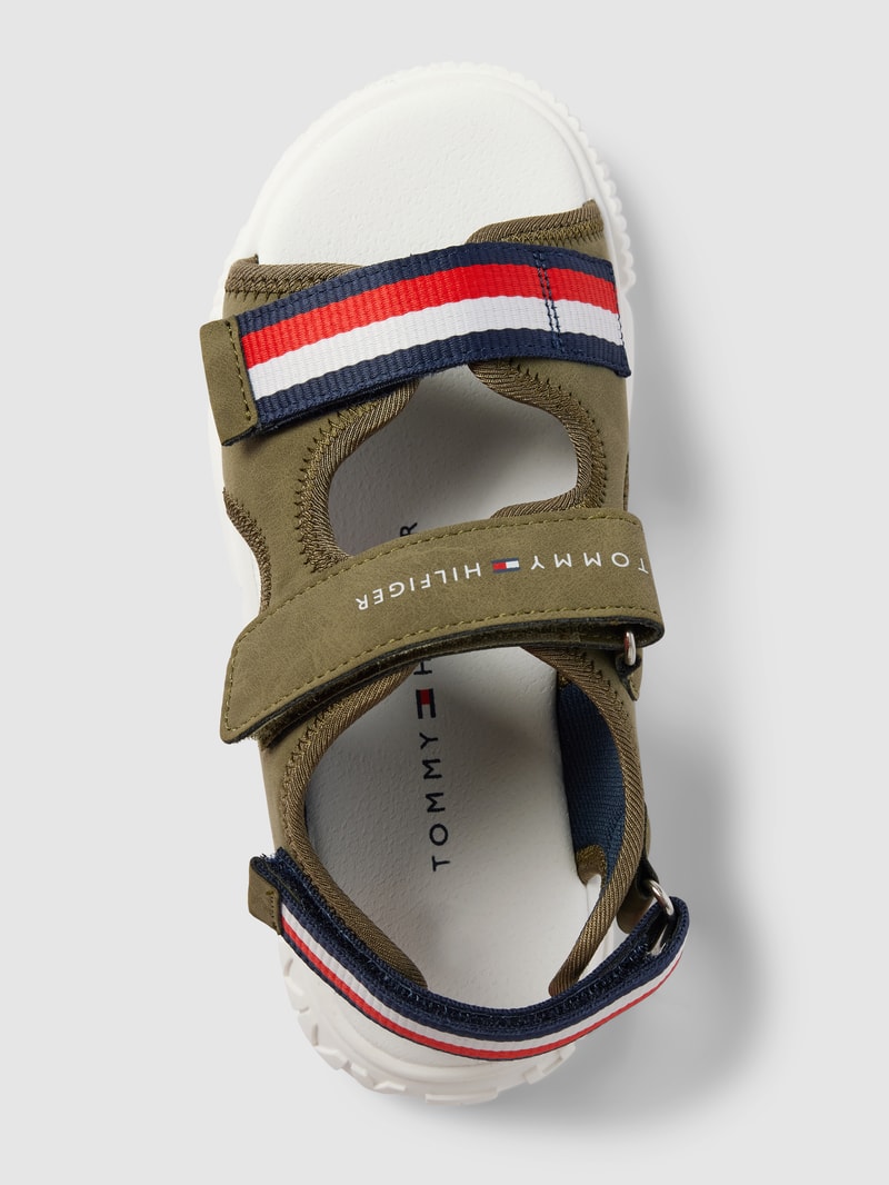 Sandalen mit Label-Details Modell 'STRIPES VELCRO SANDAL MIL' in khaki