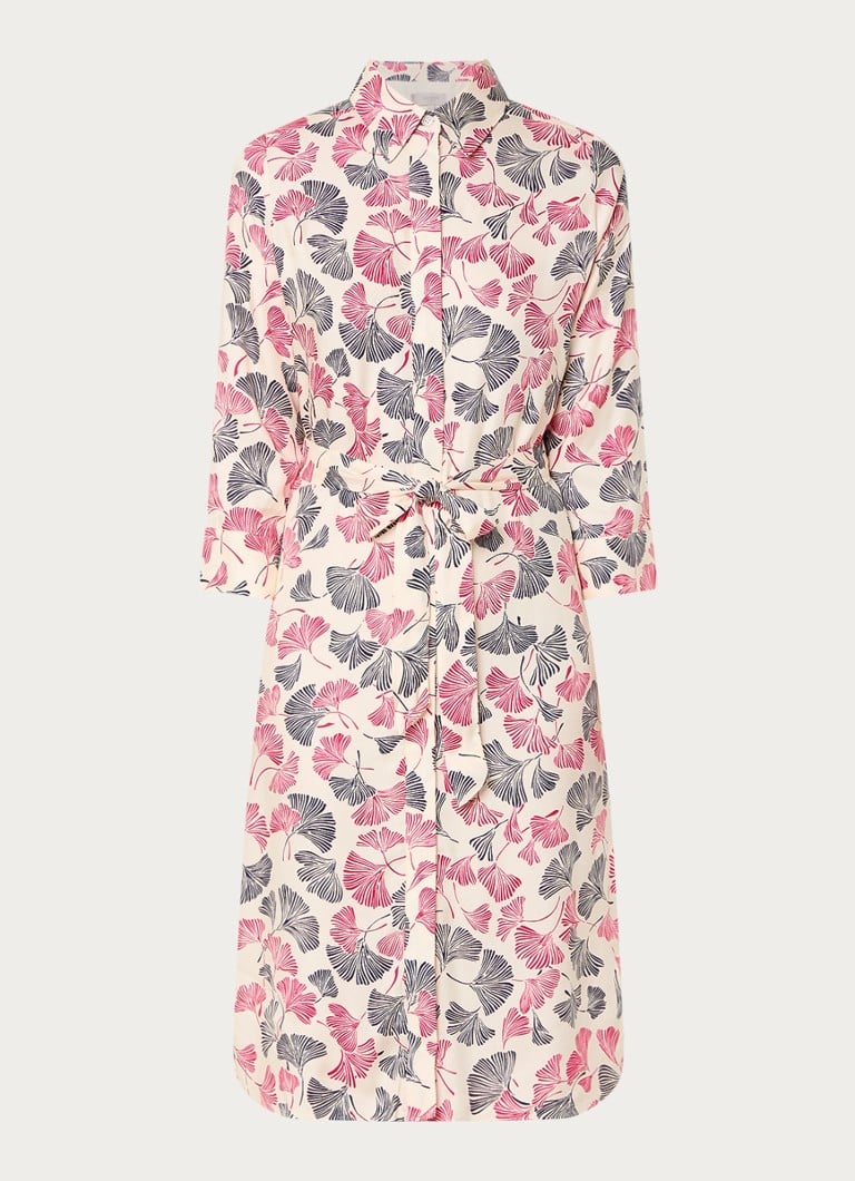 Abito chemisier midi di Hobbs Francis con stampa a foglie e cintura da annodare