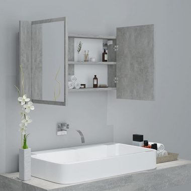 vidaXL Badezimmerspiegelschrank LED-Bad-Spiegelschrank Betongrau 80x12x45 cm Acryl (1-St)
