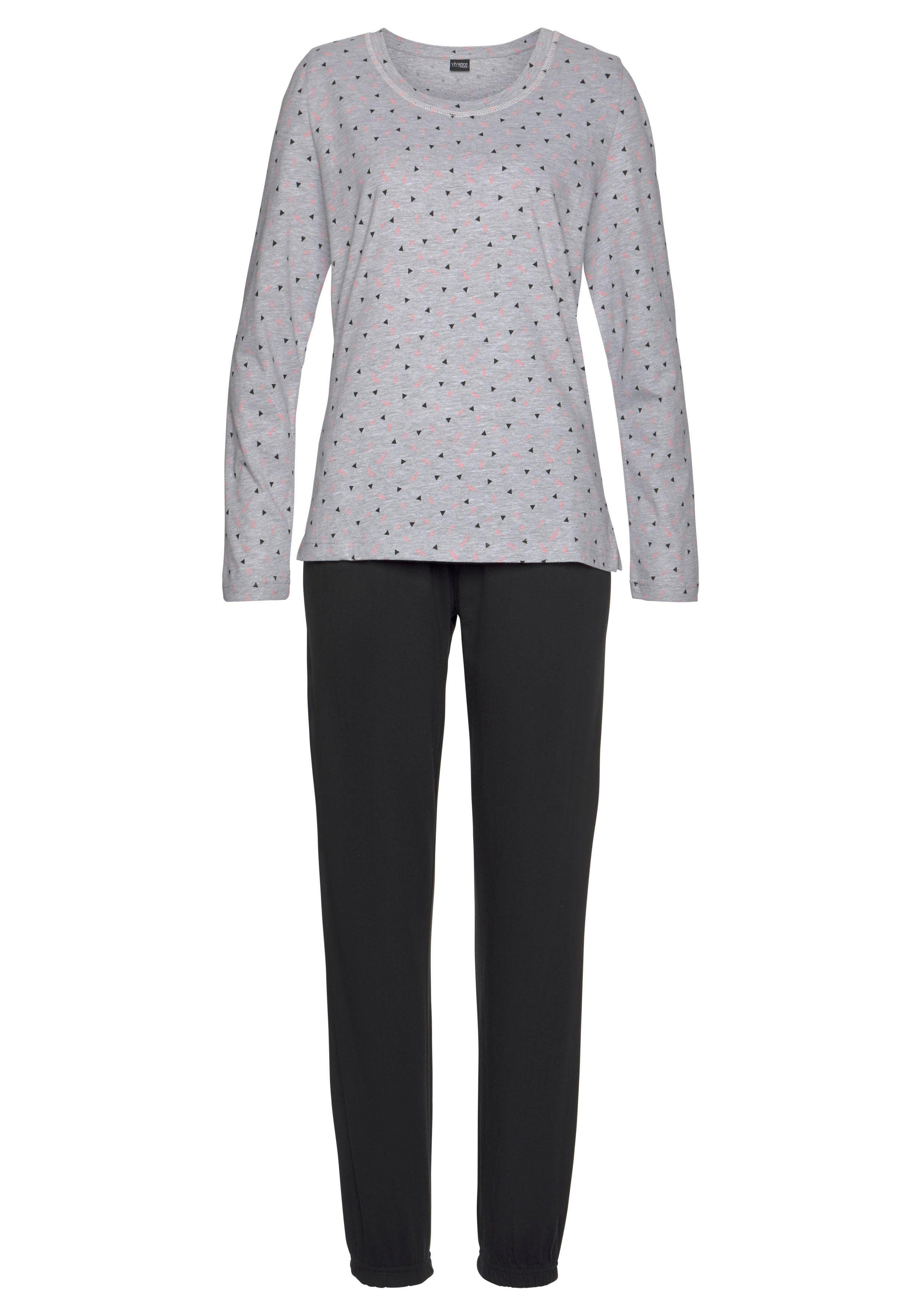 Vivance Dreams Pyjama (2 tlg., 1 Stück) mit gemustertem Longsleeve