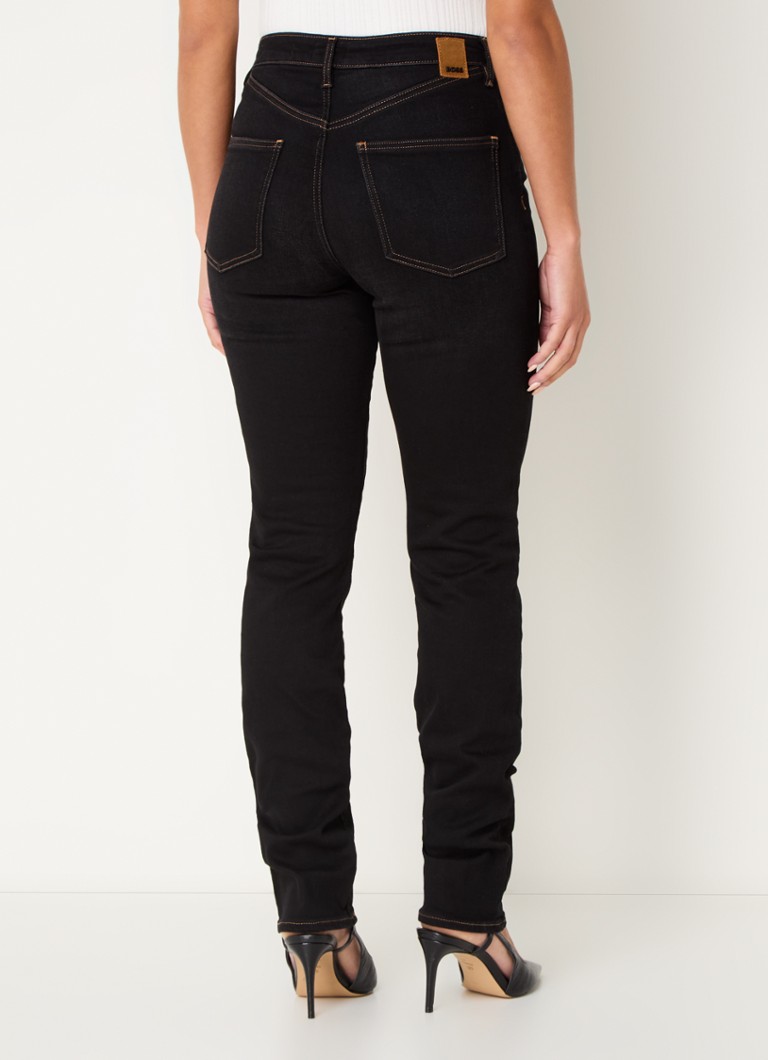 Blugi HUGO BOSS State cu talie înaltă, croială skinny, culoare spălată