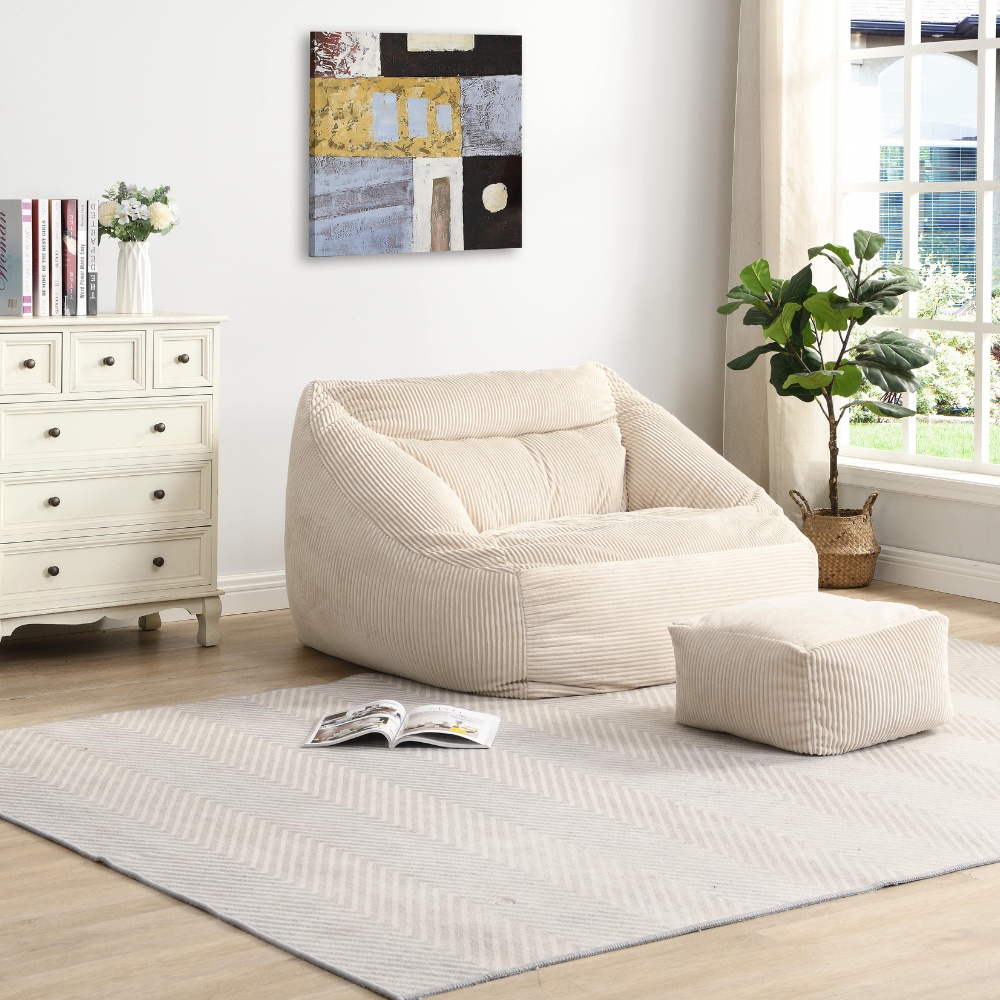 Home Deluxe Sitzsack Hocker COZY - Beige