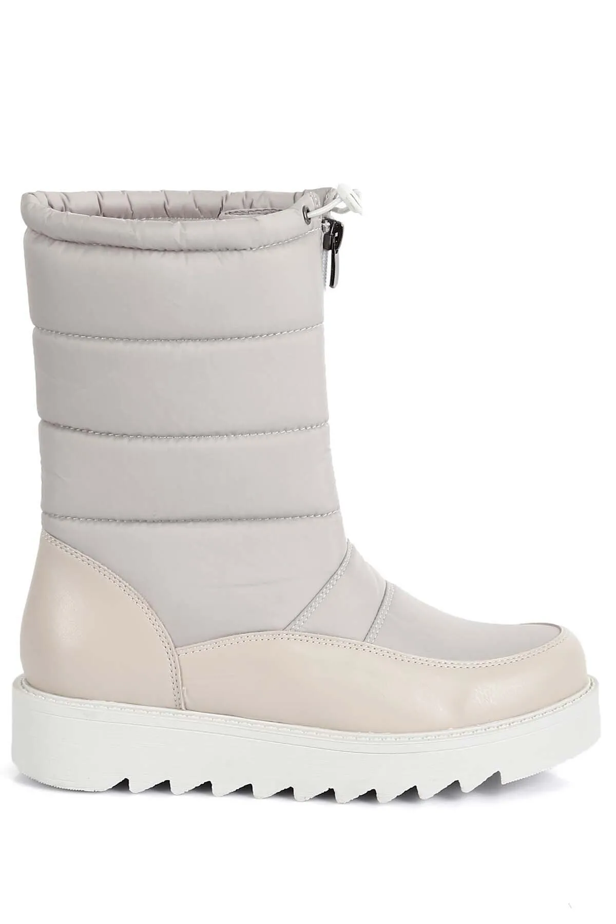 GÖNDERİ(R)  Beige Damen-Schneestiefel mit runder Spitze 06404