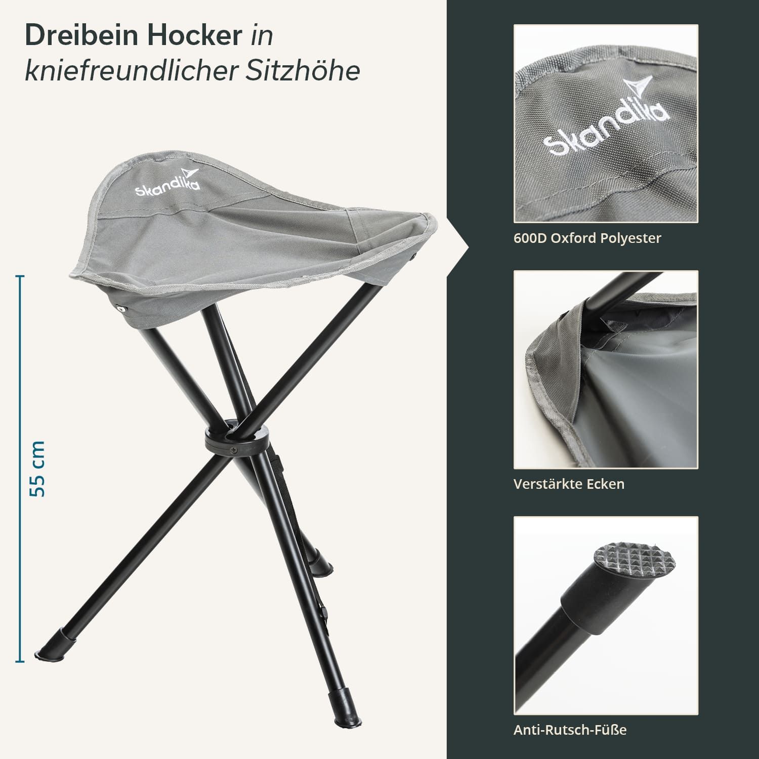 Skandika Tomperi Set von 2 Campinghocker