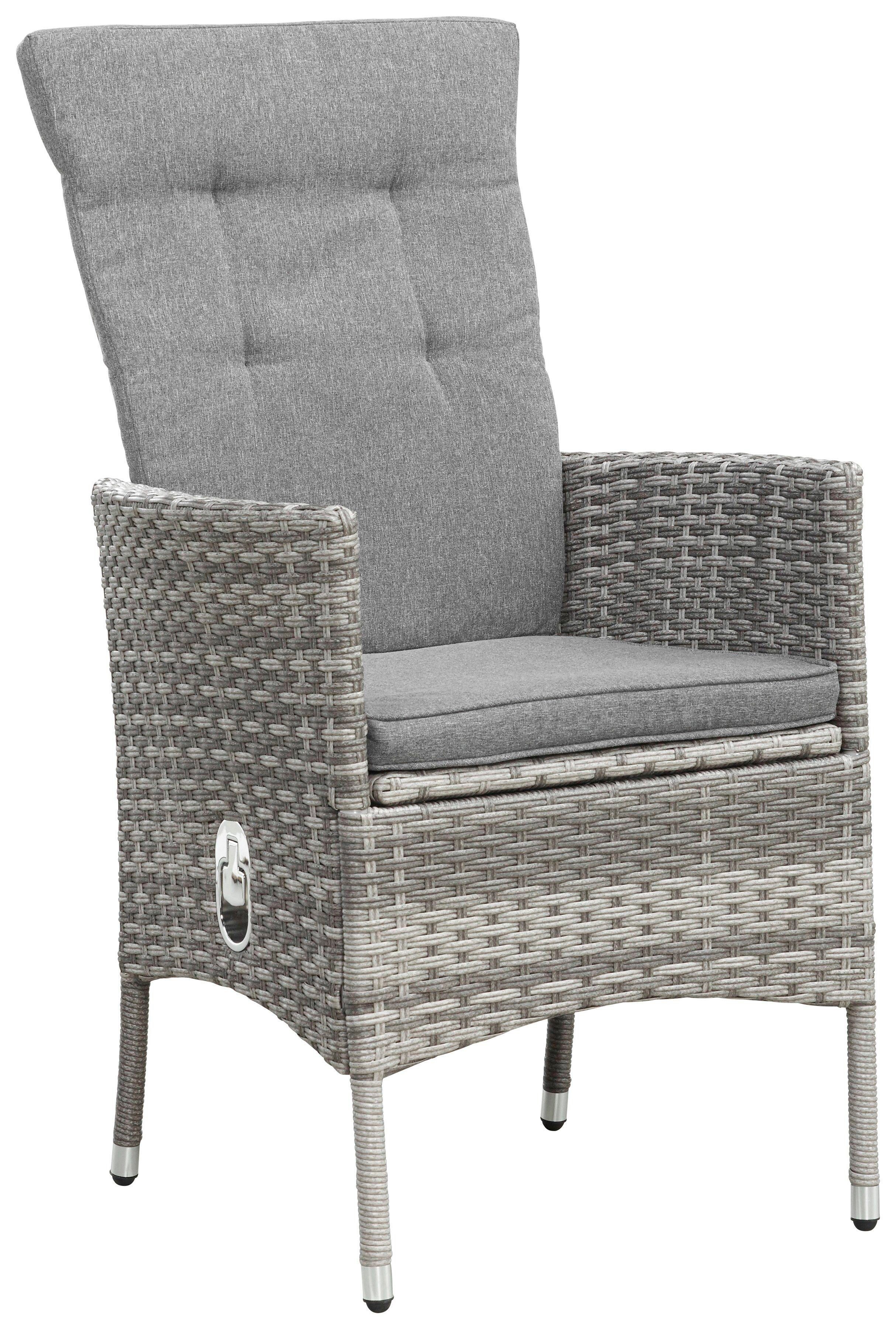 KONIFERA Garten-Essgruppe Belluno, (9-tlg), 4 Sessel, Tisch Ø 100 cm, Polyrattan