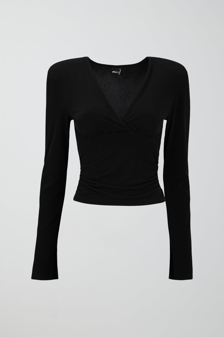V-neck shoulderpad top