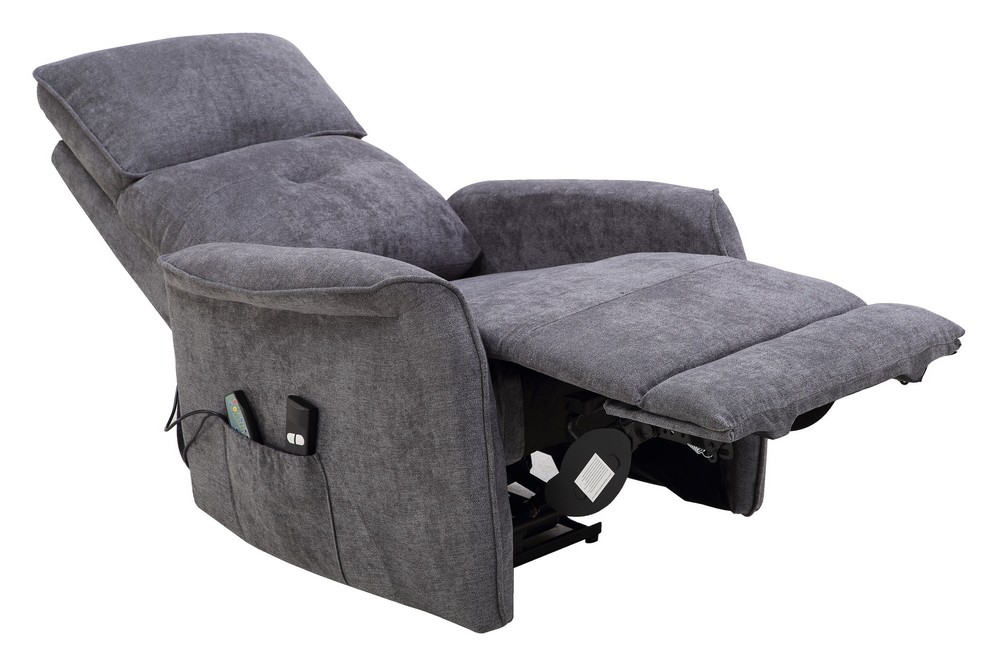 FEMO Elektrischer Massage TV Sessel mit Wärmefunktion Stoffbezug grau