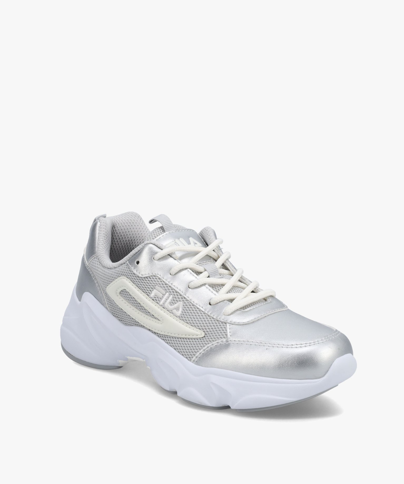 Baskets femme multi-matières à détails brillants – Fila... argent | GEMO
