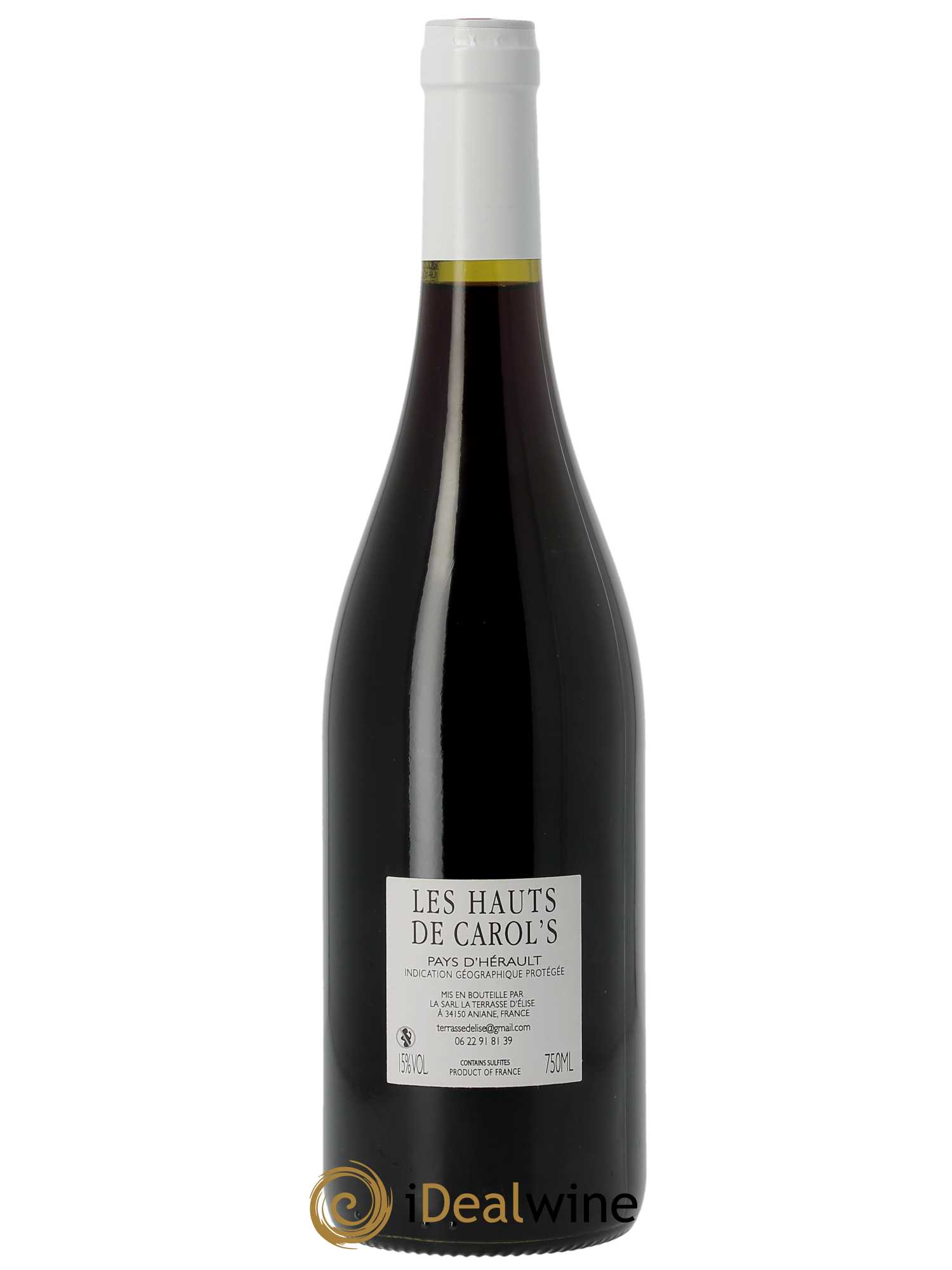 IGP Pays d'Hérault (Vin de Pays de l'Hérault) Les Hauts de Carol's Terrasse d'Elise (Domaine de la)  2020 - Lot de 1 Bouteille