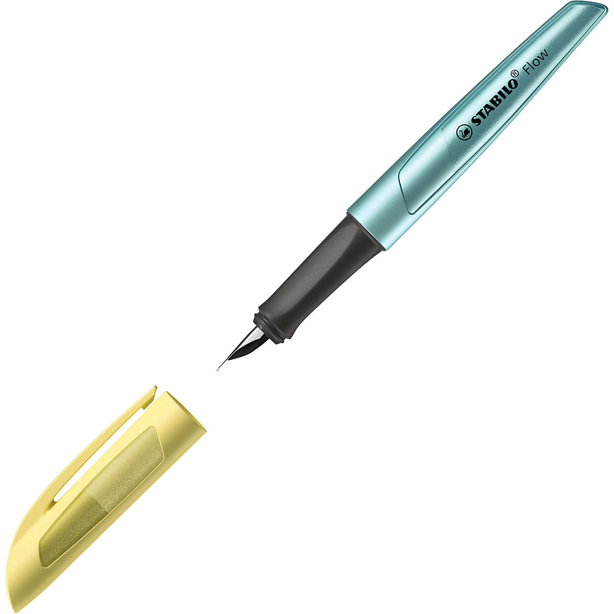 Füllhalter Flow COSMETIC M-Feder metallic blau/gelb, inkl. Patrone