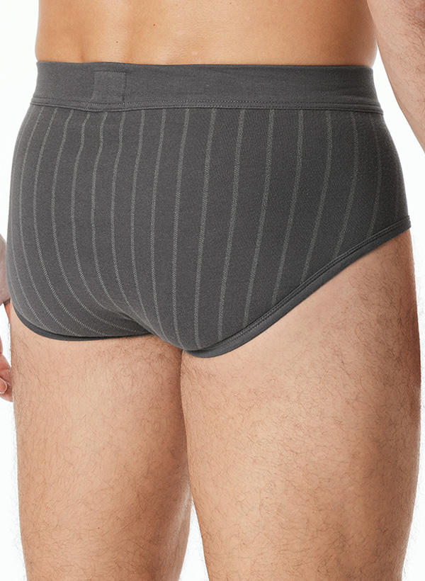 Schiesser, Slip, Bio Baumwoll-Stretch, anthra gestreift