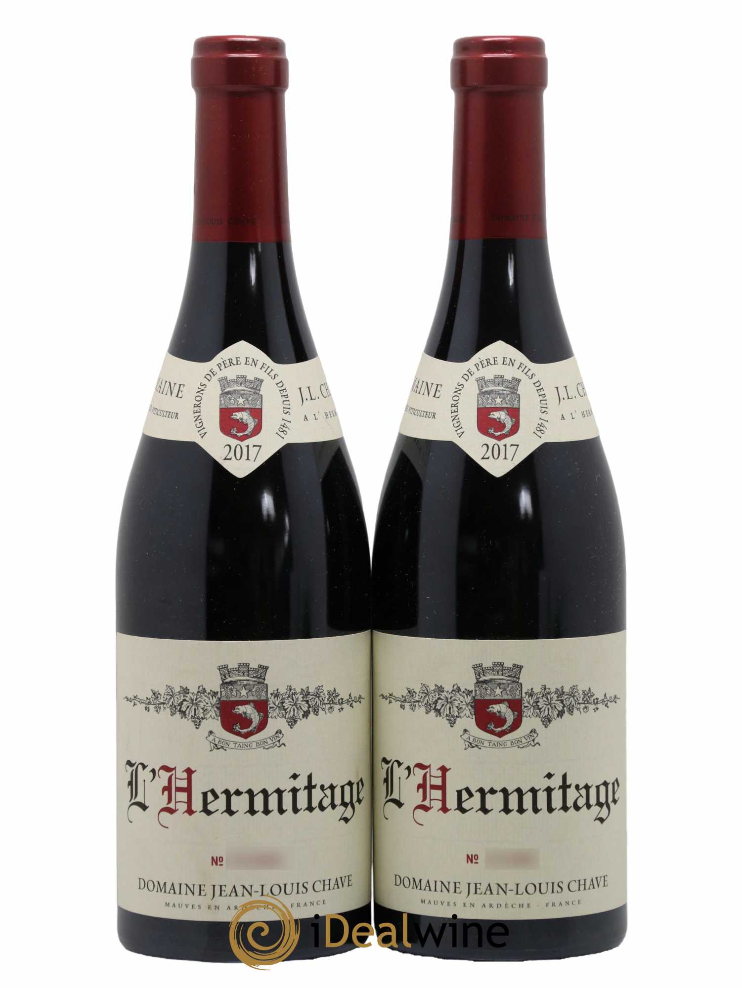Hermitage Jean-Louis Chave  2017 - Lot de 2 Bouteilles