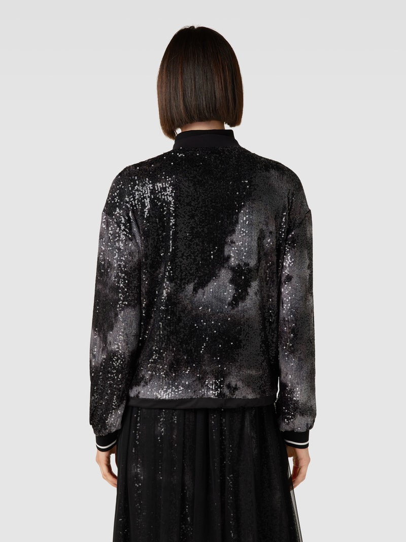 Pullover mit Paillettenbesatz in black