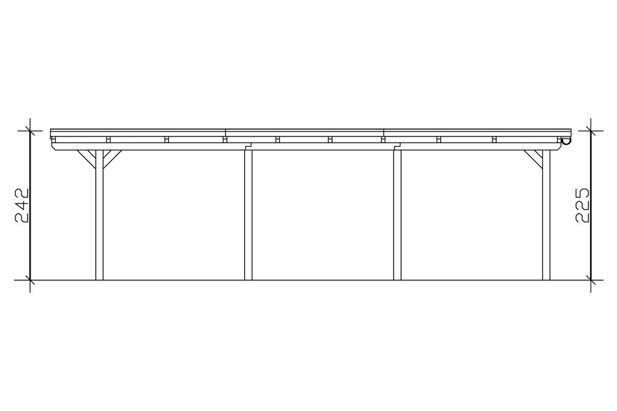 Skanholz Einzelcarport Emsland, BxT: 404x846 cm, 223 cm Einfahrtshöhe