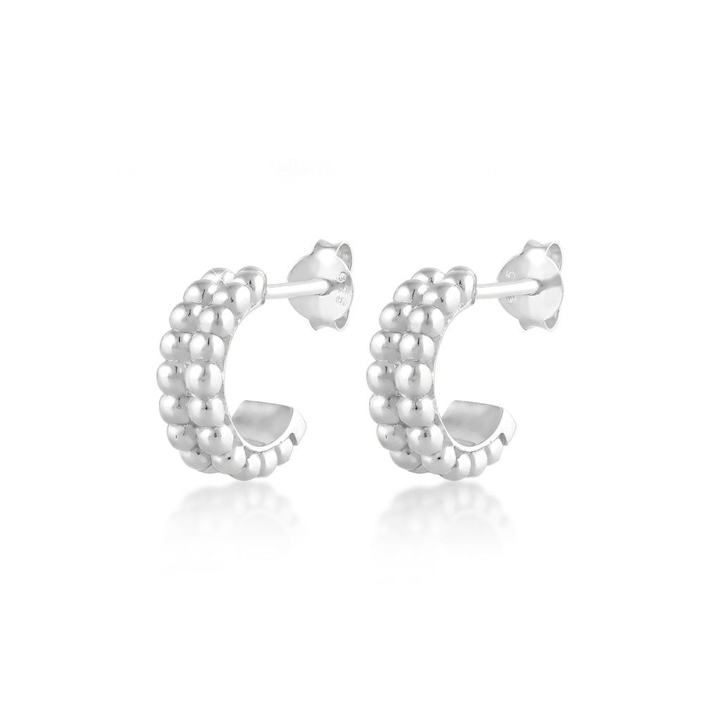 Elli Elli Boucles d'Oreilles Mini-balle créole pour dames en argent sterling 925 Boucles d'oreilles
